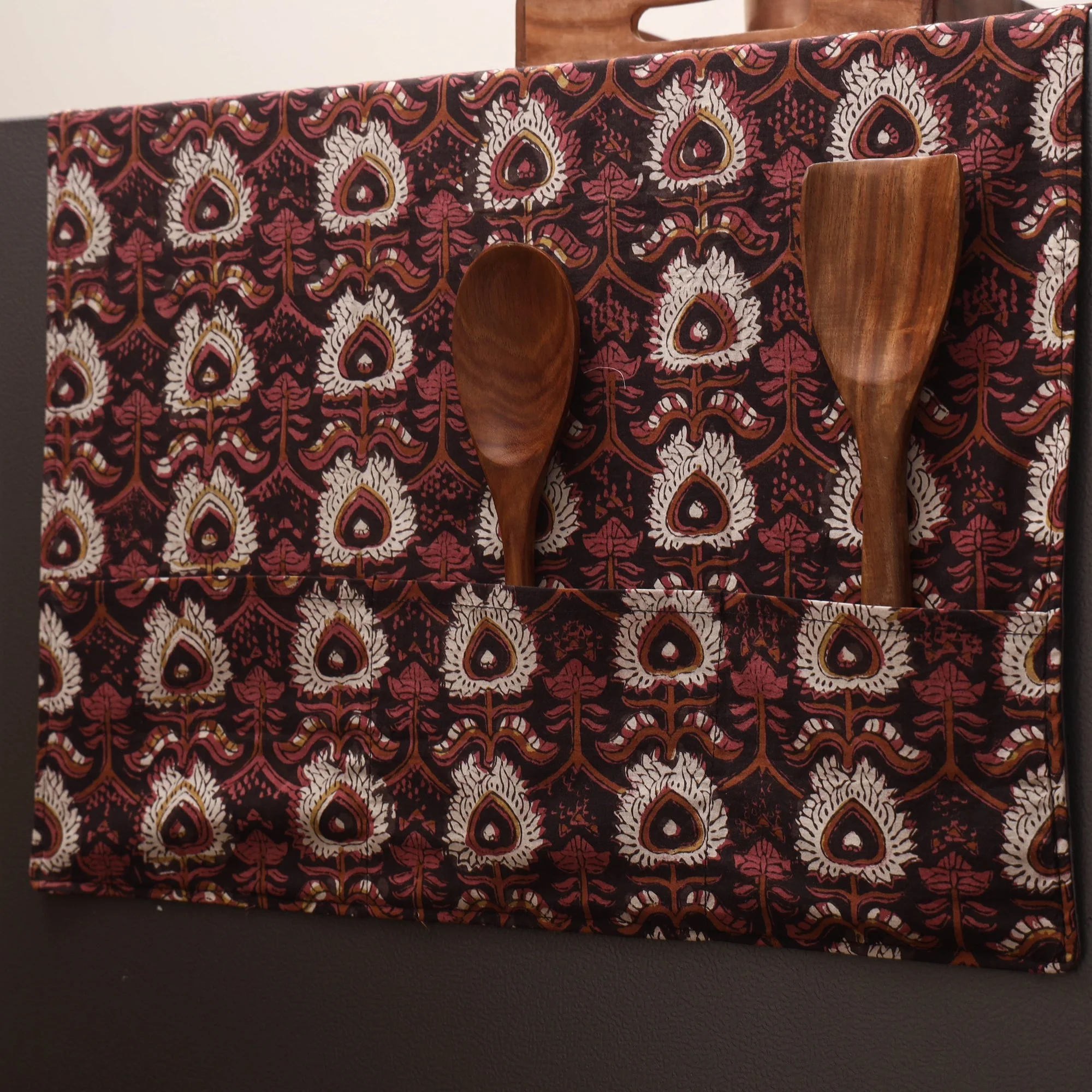 Brown - Handmade Fridge Top Cover with Multiple Pockets 122 - Image 2