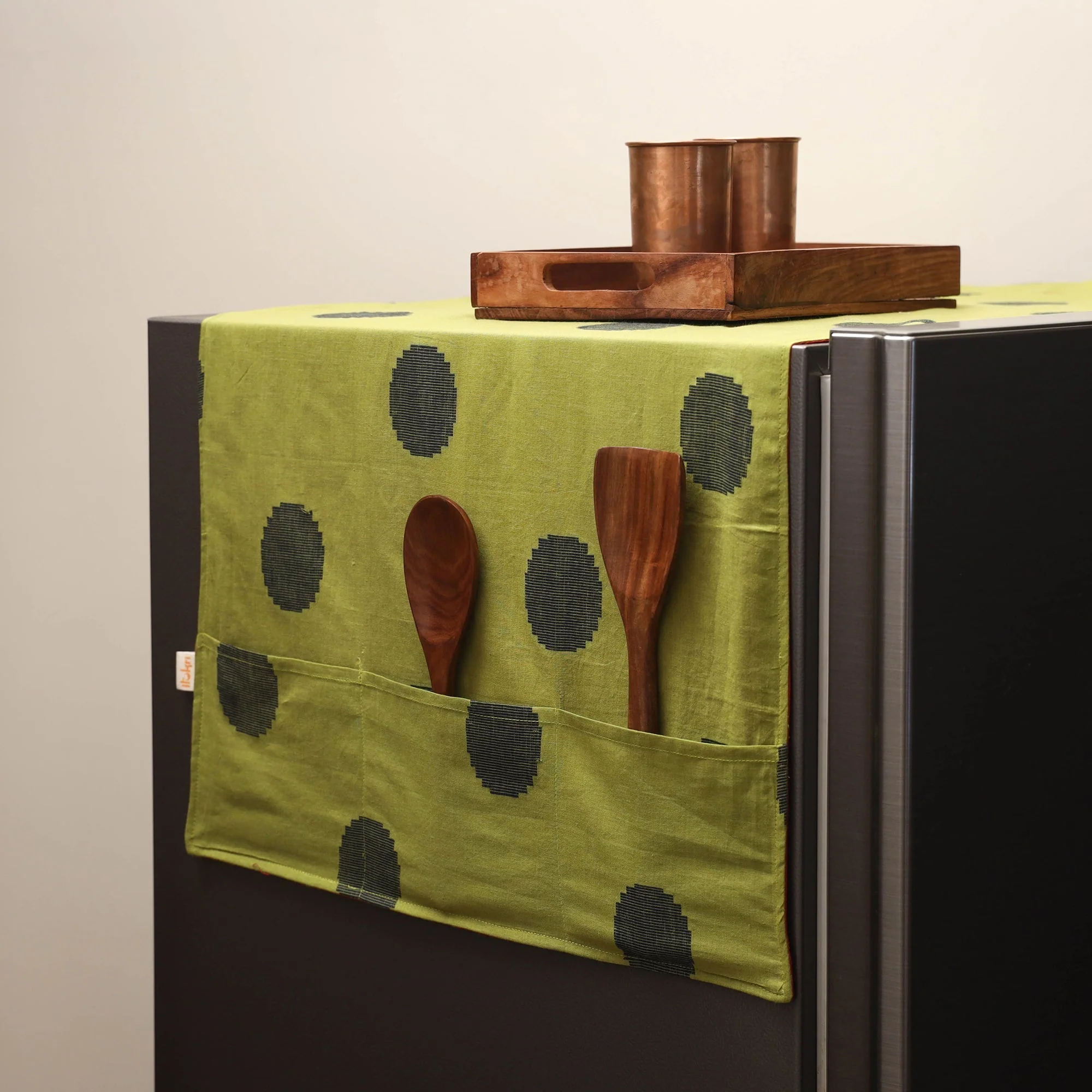 Green - Handmade Fridge Top Cover with Multiple Pockets 13