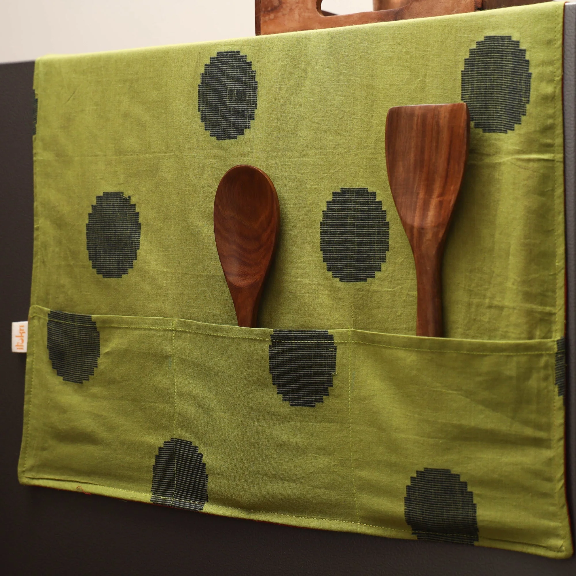 Green - Handmade Fridge Top Cover with Multiple Pockets 13 - Image 2