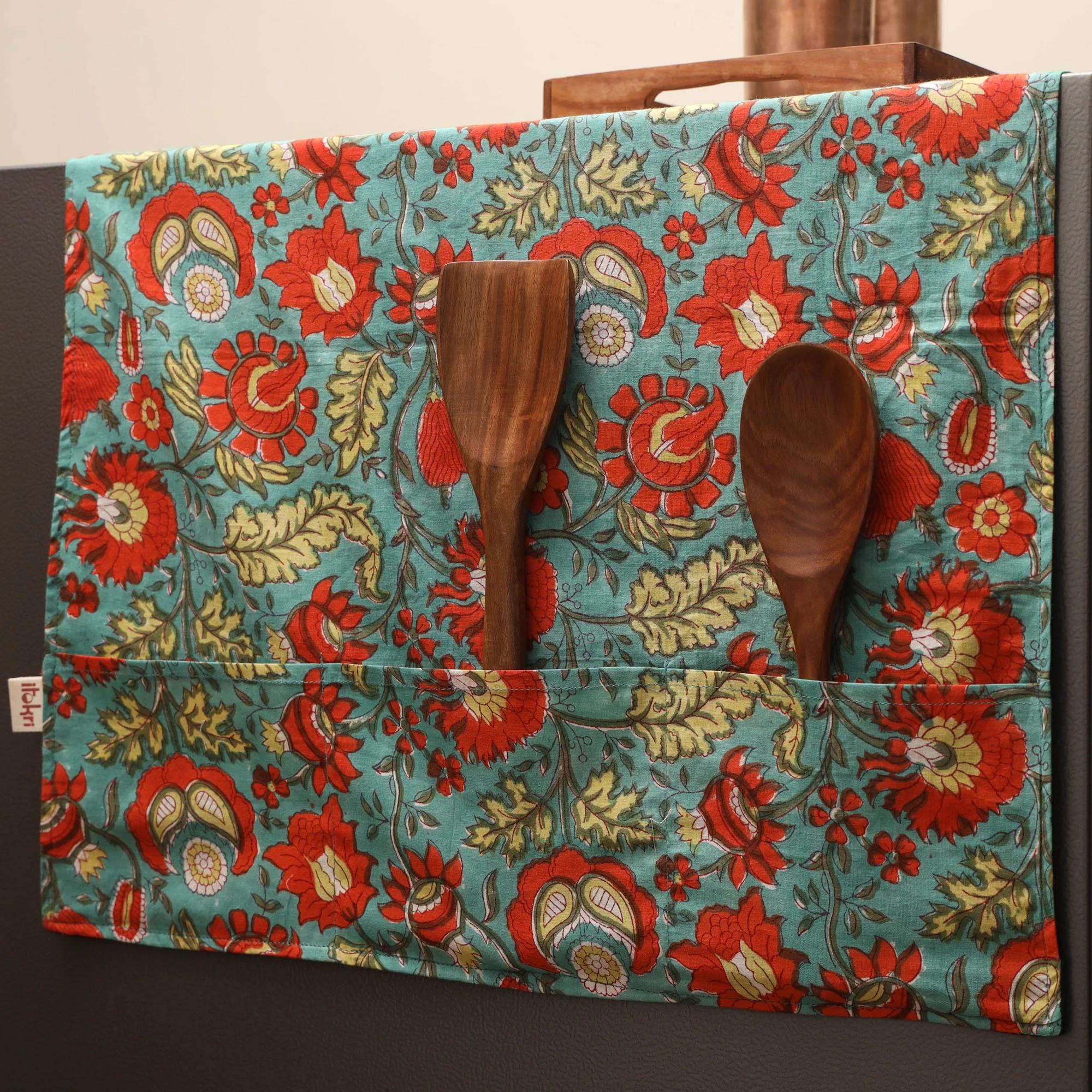 Handmade Fridge Top Cover with Multiple Pockets 13 - Image 2