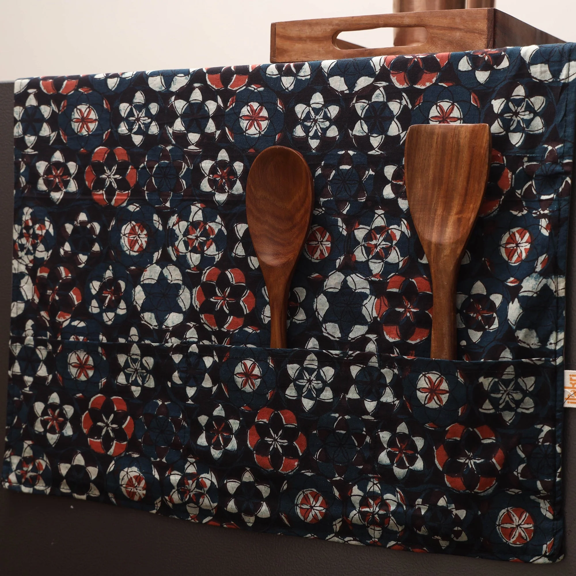 Black - Handmade Fridge Top Cover with Multiple Pockets 130 - Image 2