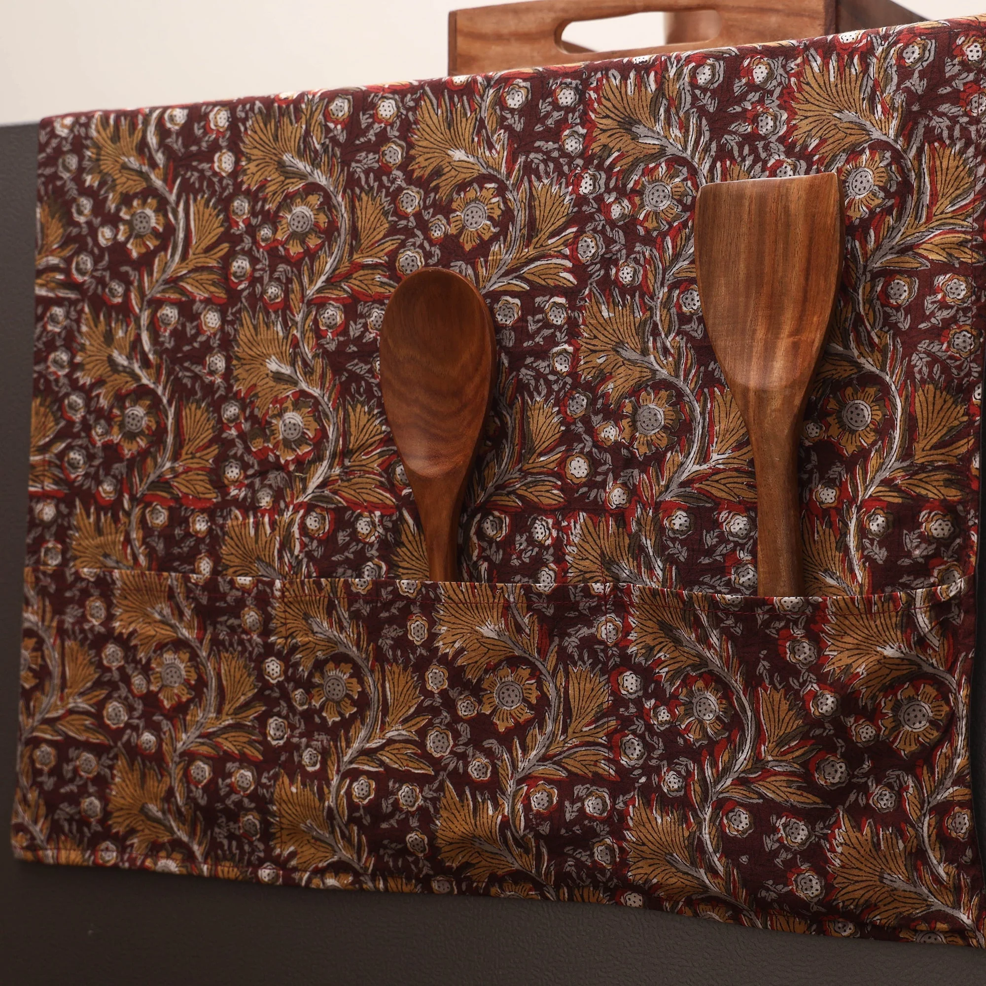Brown - Handmade Fridge Top Cover with Multiple Pockets 131 - Image 2