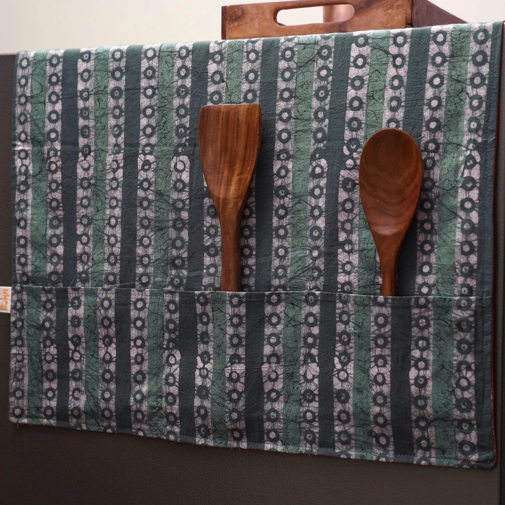 Blue - Handmade Fridge Top Cover with Multiple Pockets 17 - Image 2