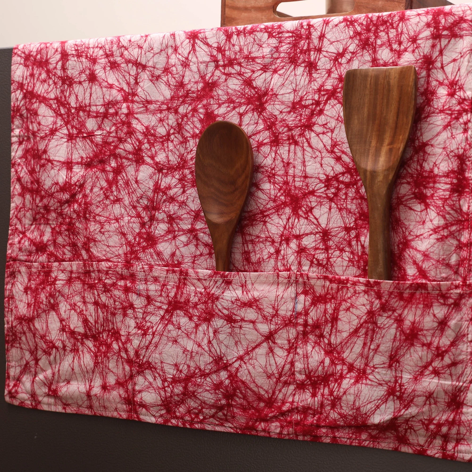 Red - Handmade Fridge Top Cover with Multiple Pockets 27 - Image 2