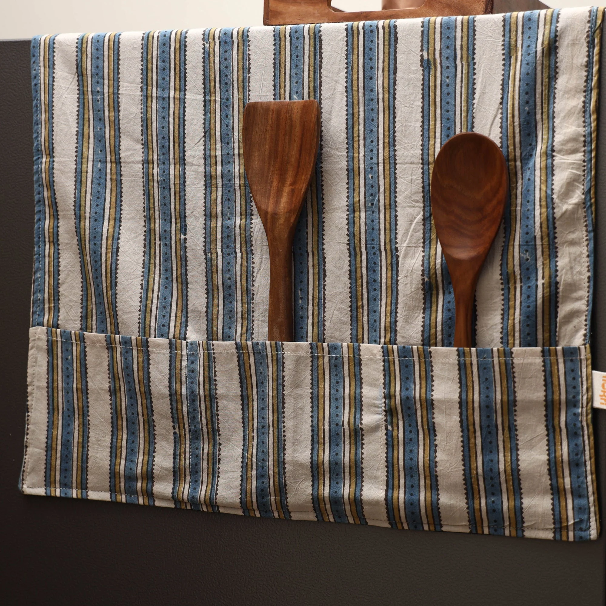 Beige - Handmade Fridge Top Cover with Multiple Pockets 28 - Image 2