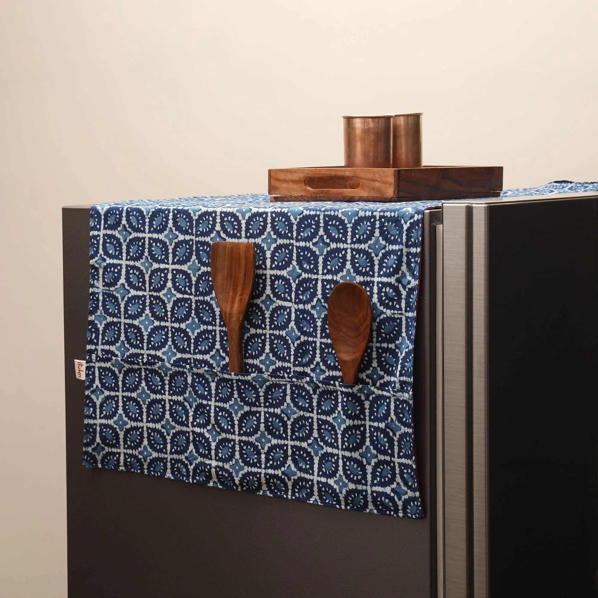 Handmade Fridge Top Cover with Multiple Pockets 33