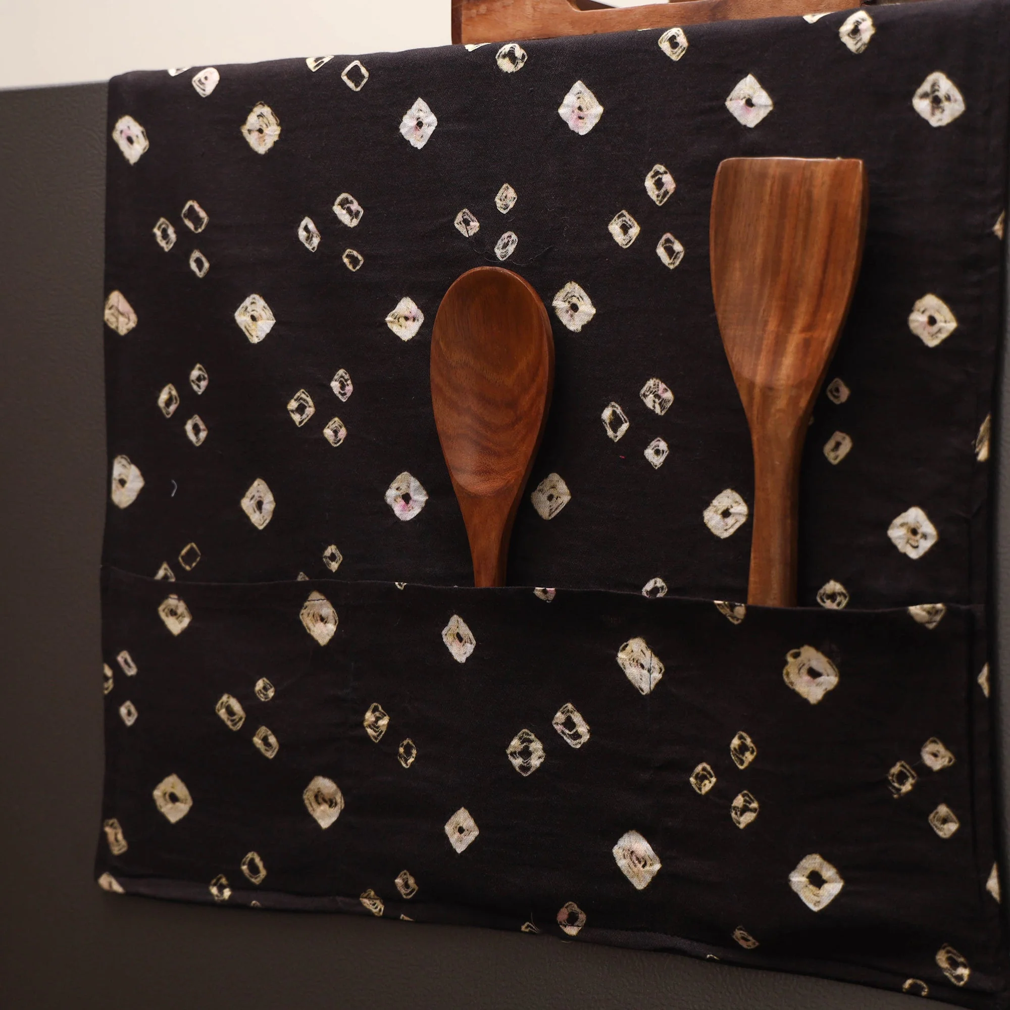 Black - Handmade Fridge Top Cover with Multiple Pockets 36 - Image 2