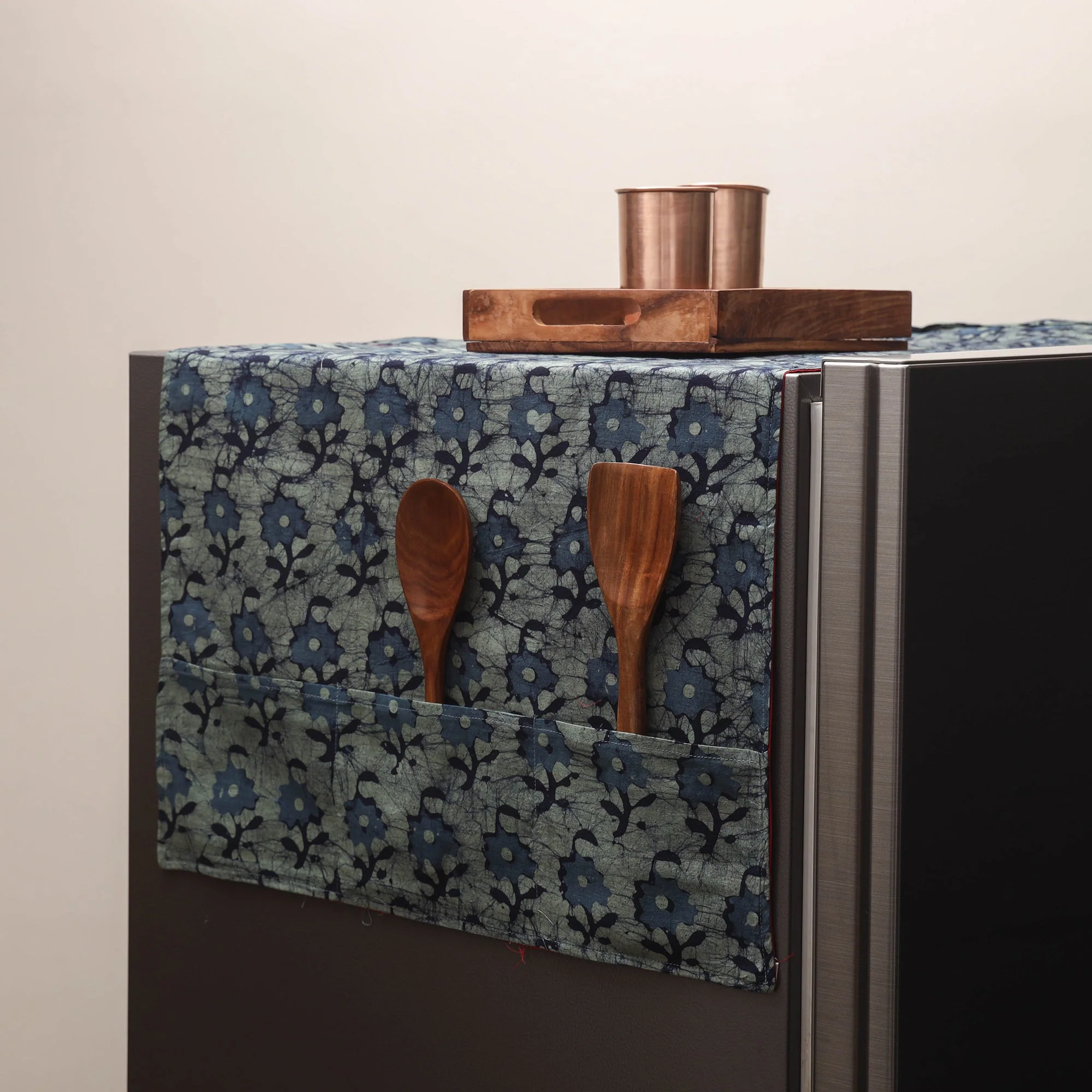 Green - Handmade Fridge Top Cover with Multiple Pockets 43