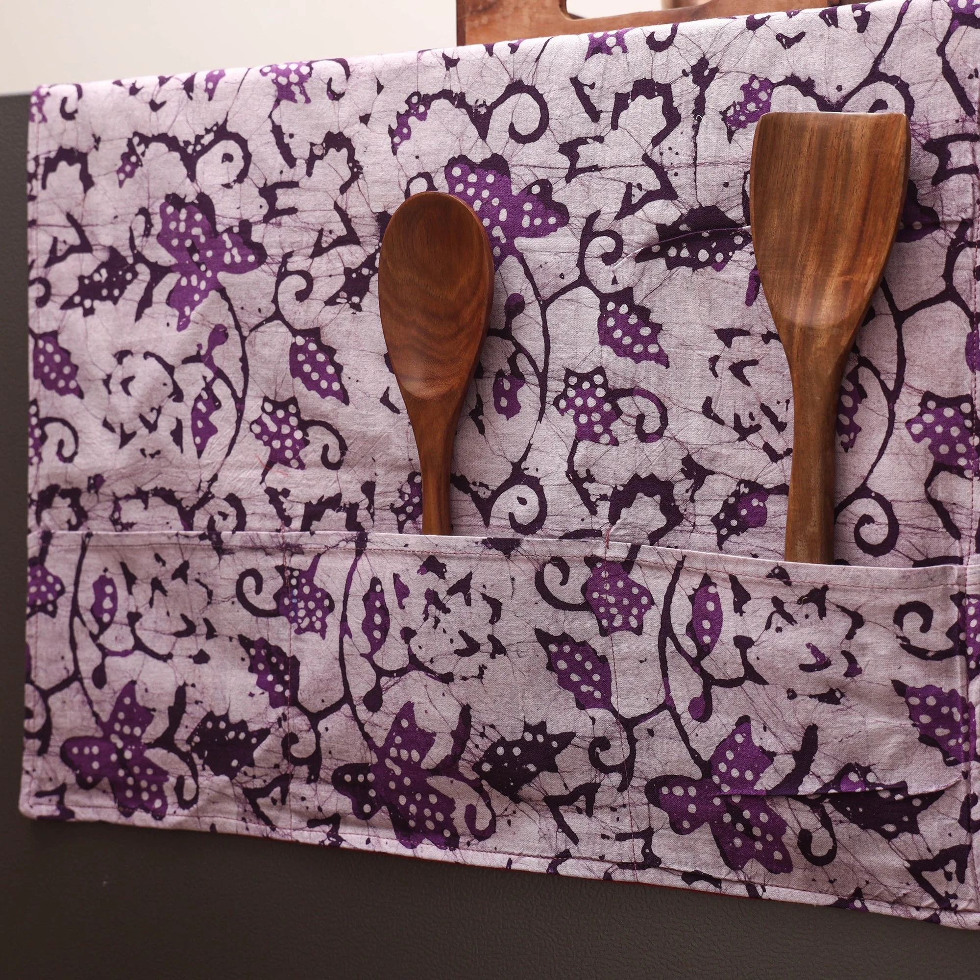 Purple - Handmade Fridge Top Cover with Multiple Pockets 48 - Image 2