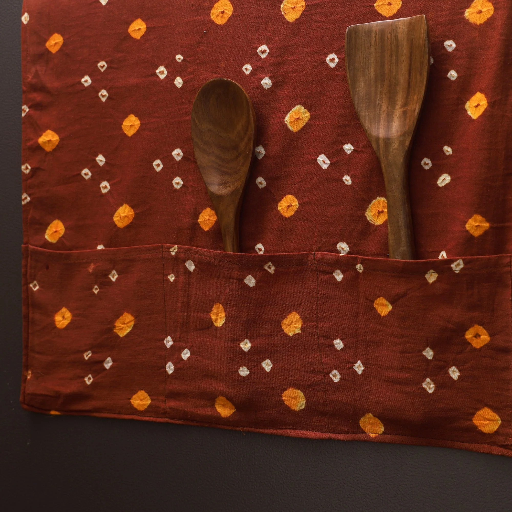 Brown - Handmade Fridge Top Cover with Multiple Pockets 85 - Image 2
