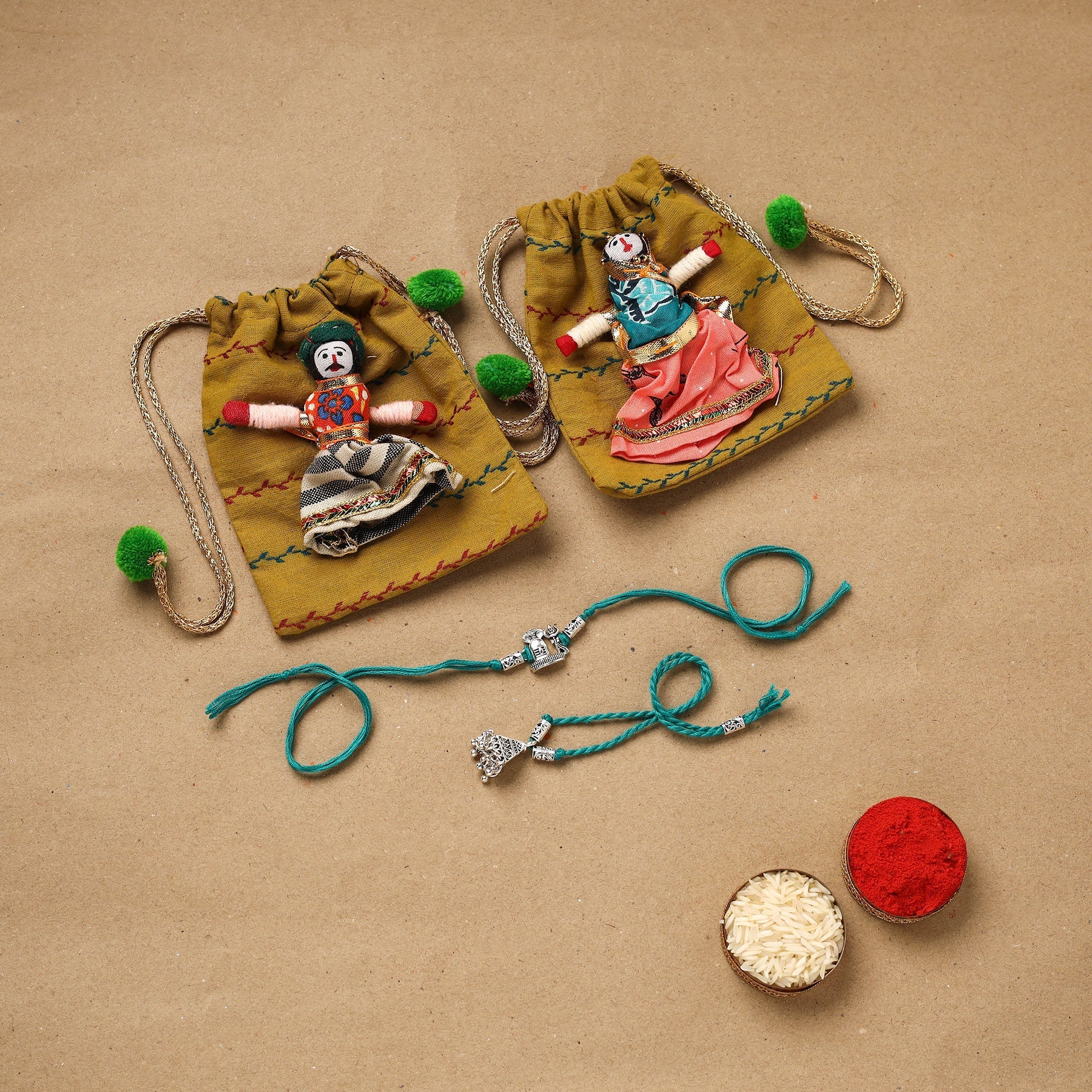Shiv Ji - Handmade German Silver Rakhi & Lumba Set 199
