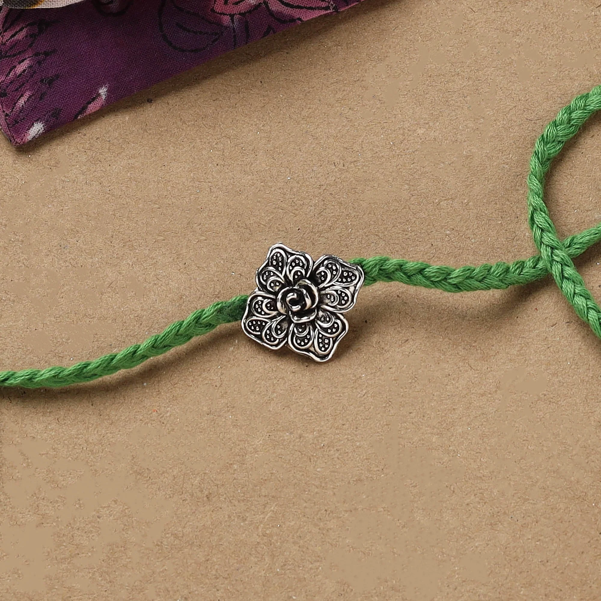 Flower - Handmade German Silver Rakhi 01 - Image 2
