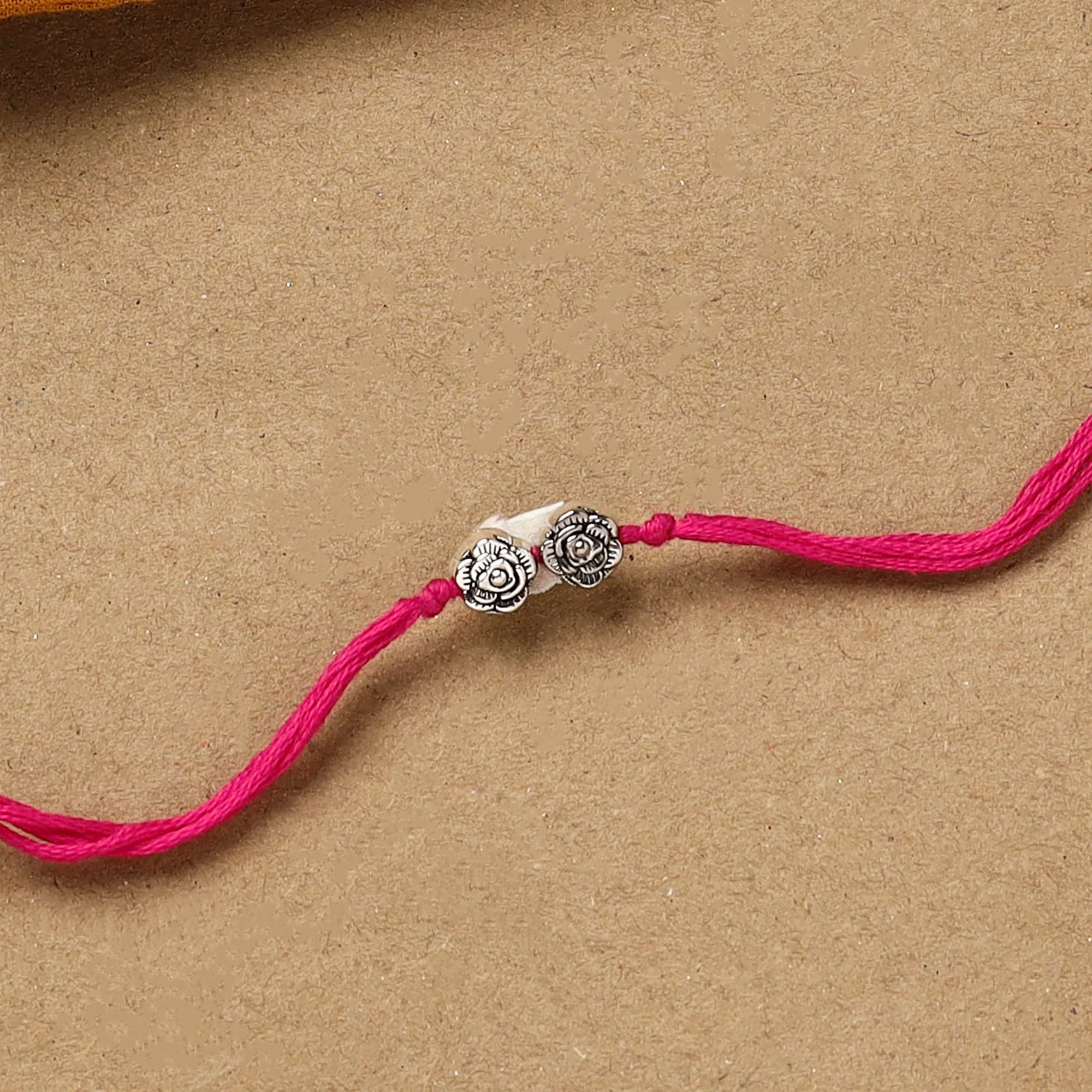 Flower - Handmade German Silver Rakhi 19 - Image 2