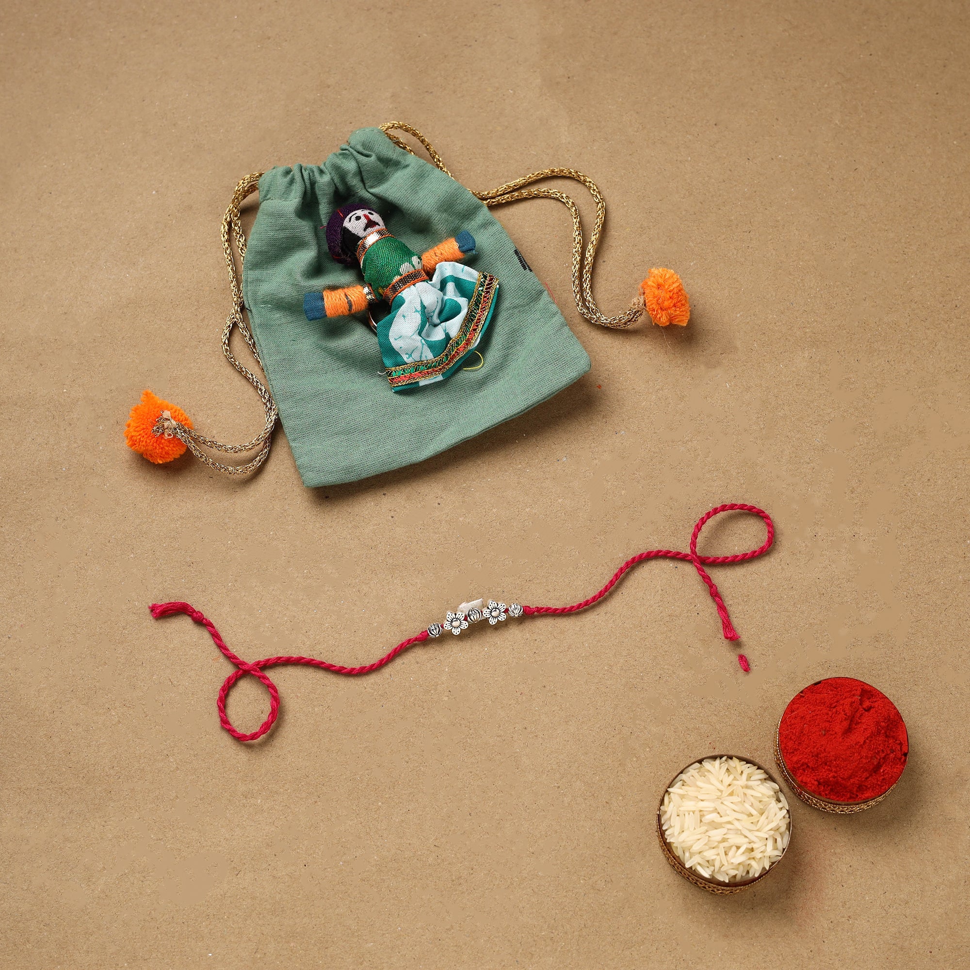 Flower - Handmade German Silver Rakhi 29