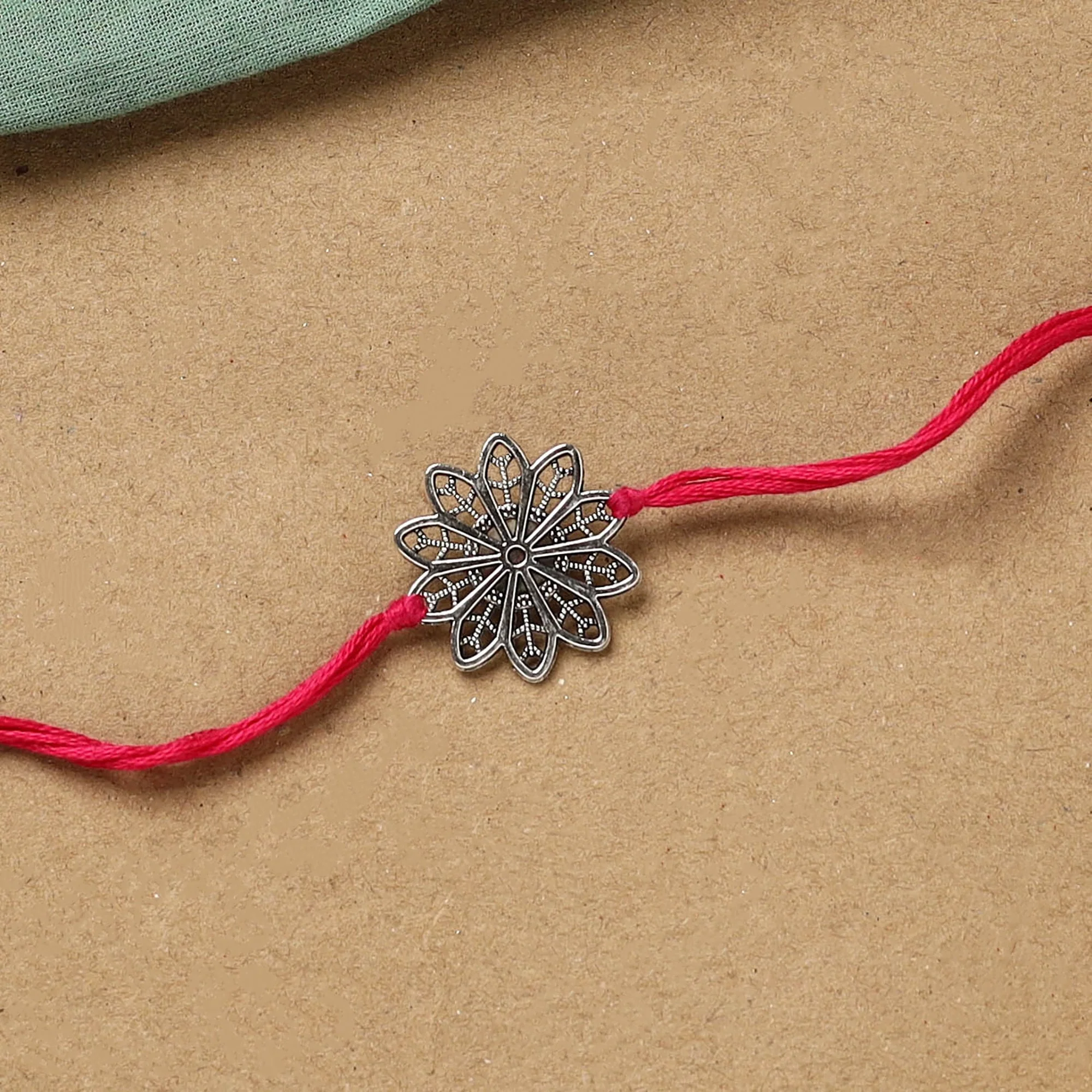 Flower - Handmade German Silver Rakhi 30 - Image 2