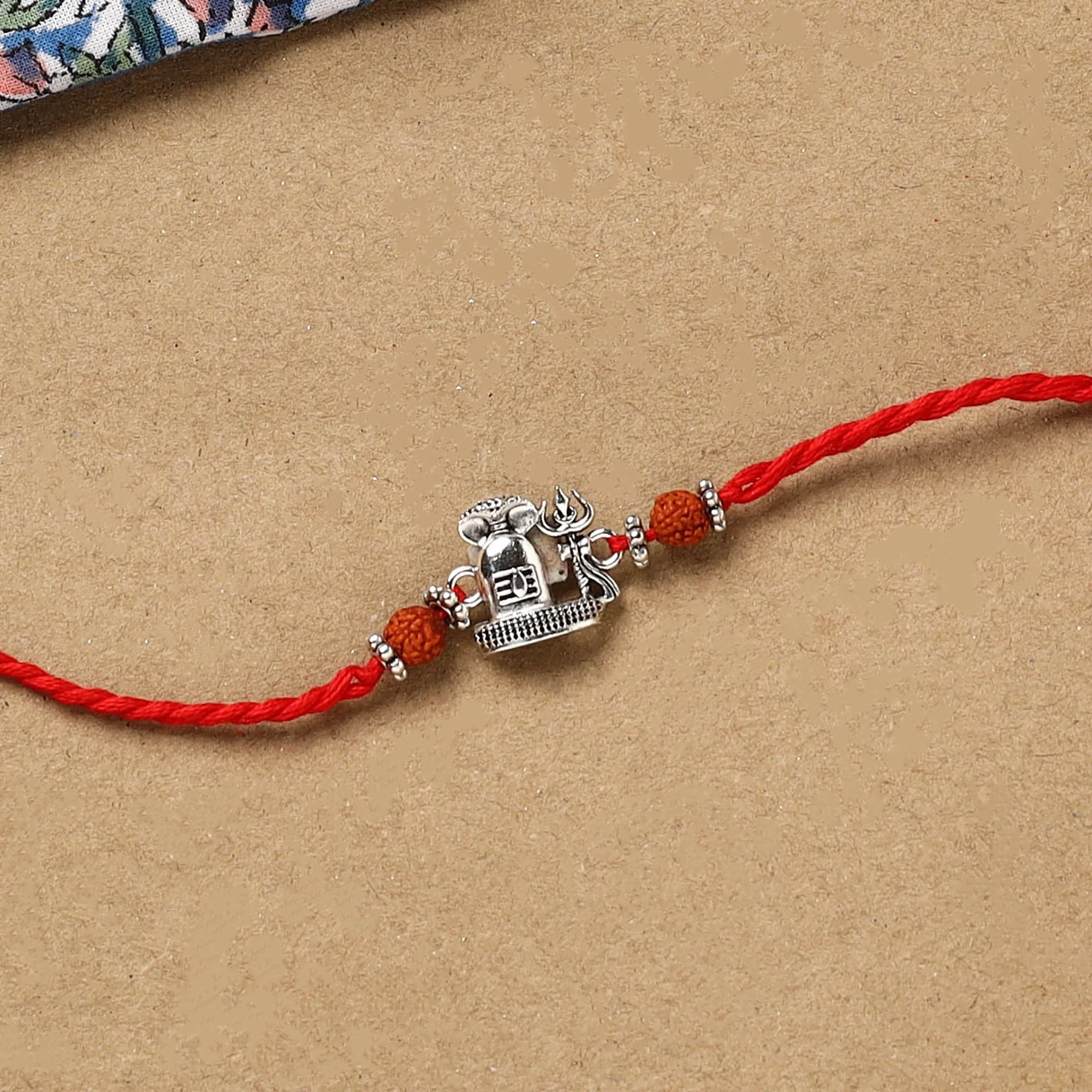 Shiv Ji - Handmade German Silver Rakhi 64 - Image 2