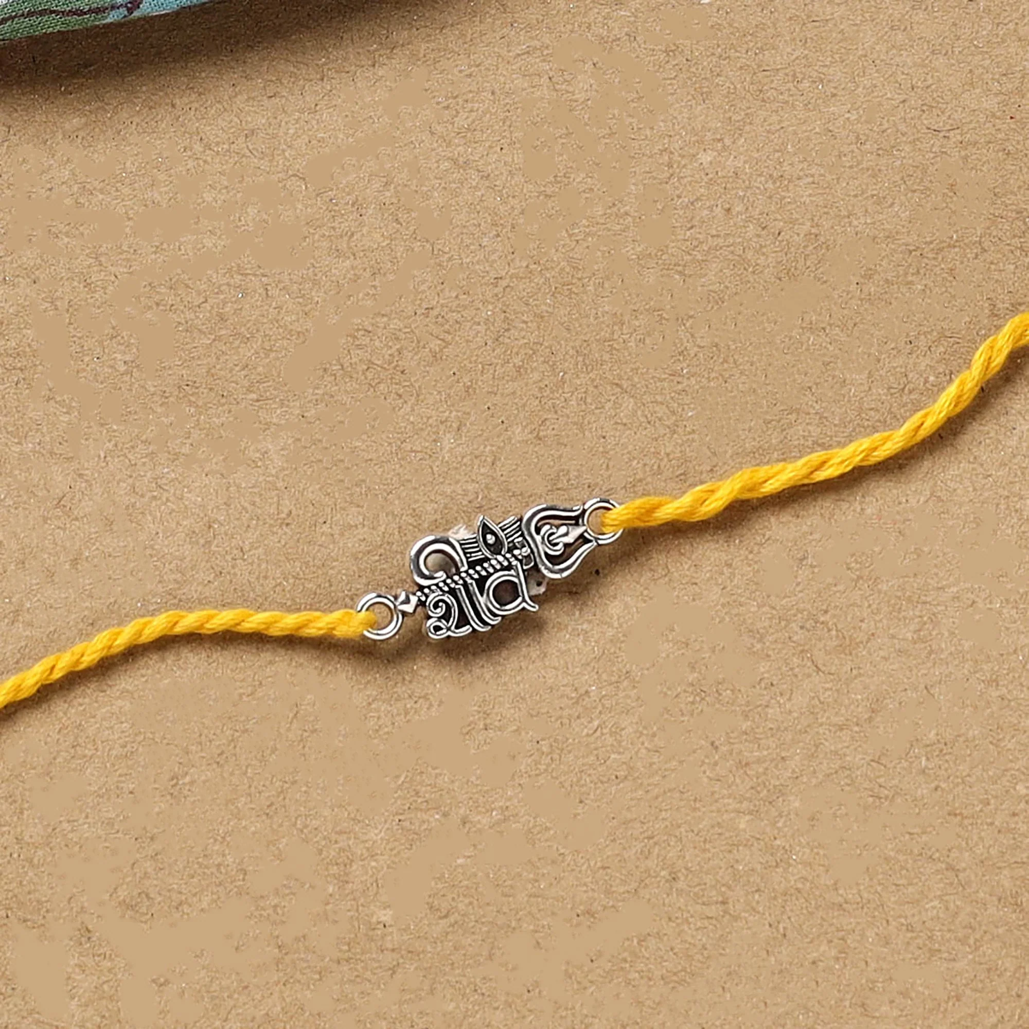 Shiv Ji - Handmade German Silver Rakhi 81 - Image 2