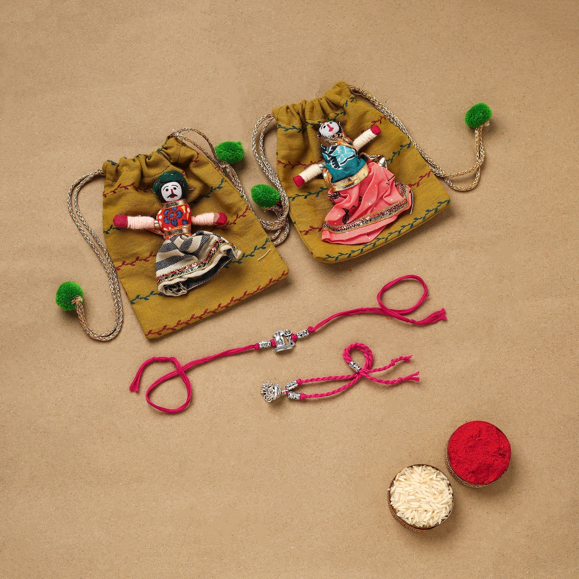 Shiva Ji - Handmade German Silver Rakhi & Lumba Set 205