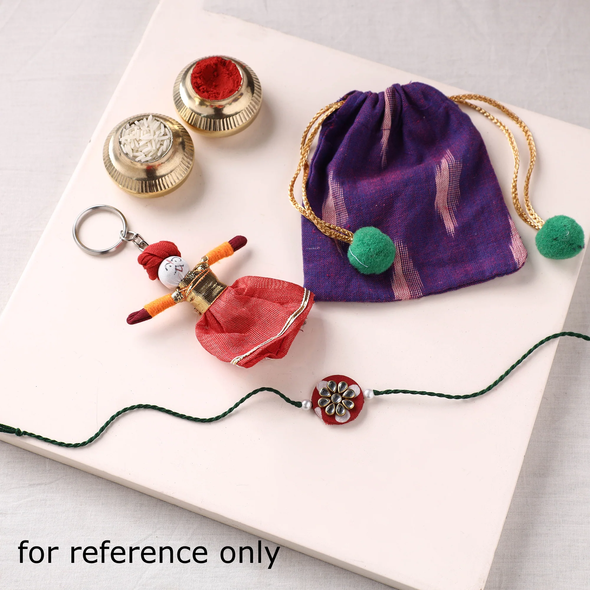 Handmade Kundan Work Rakhi 14 - Image 3