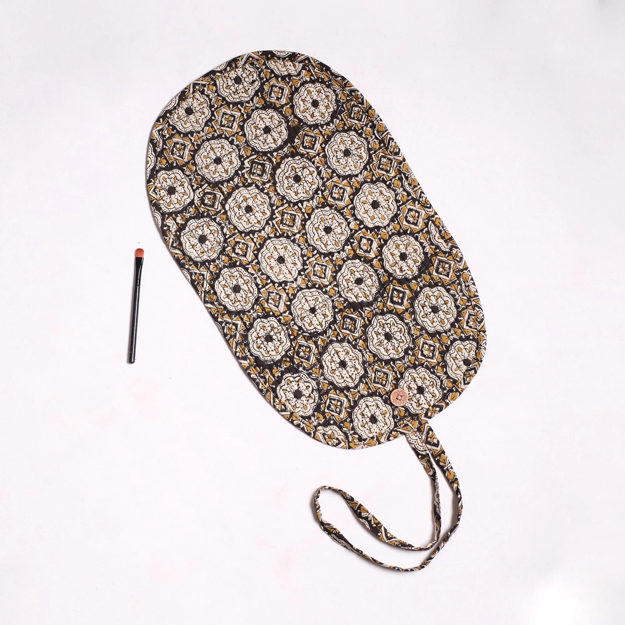 Black - Handmade Multipurpose Segmented Make-up Brush Wrap Pouch/Case 14 - Image 3