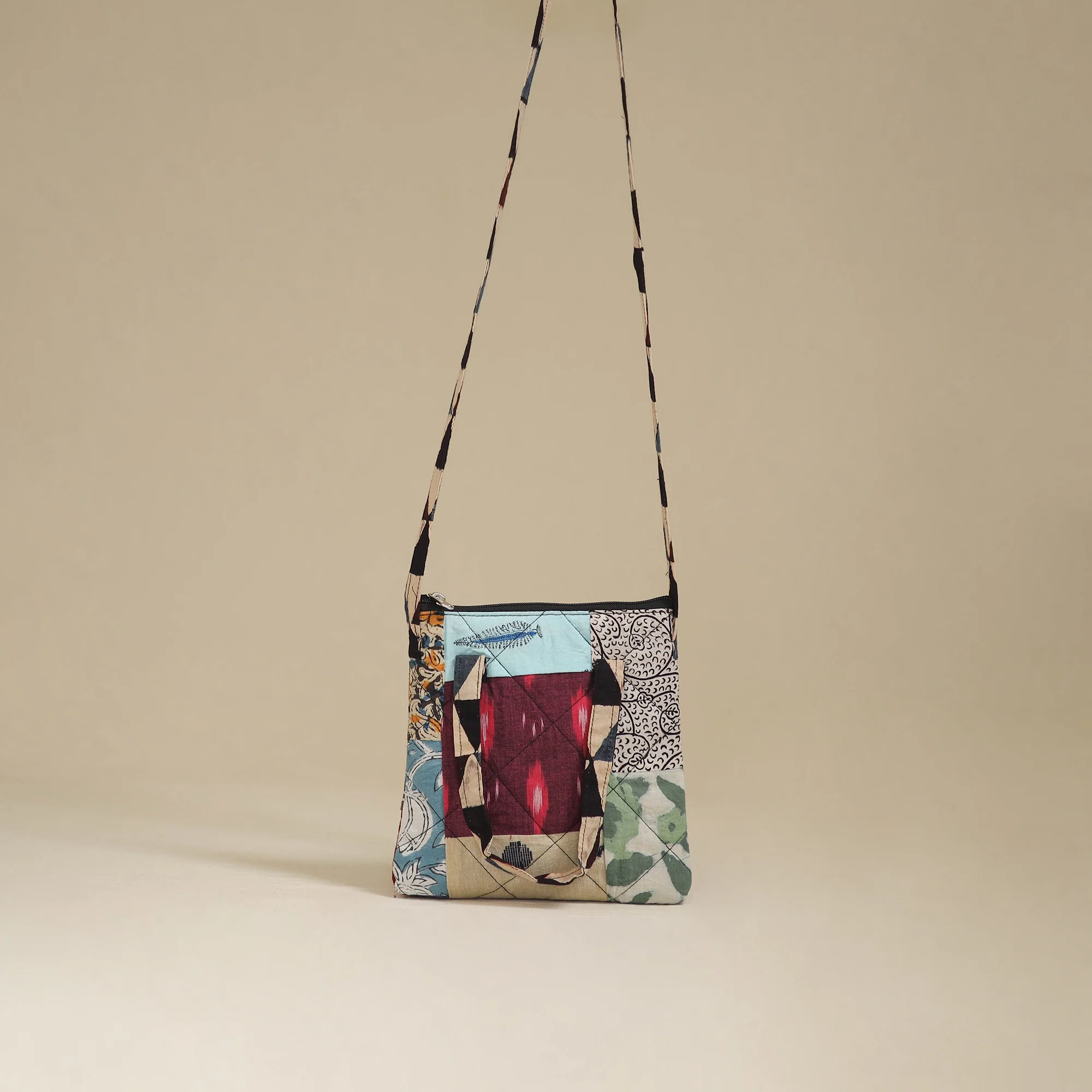 Handmade Quilted Patchwork Sling Bag 04 - Image 2