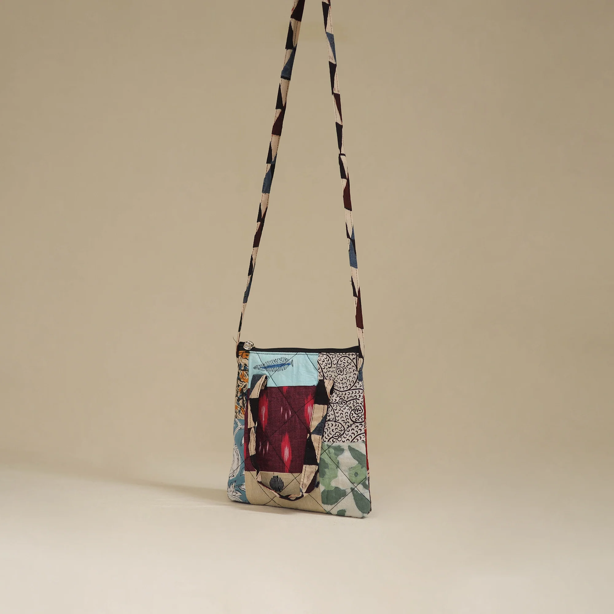 Handmade Quilted Patchwork Sling Bag 04 - Image 3