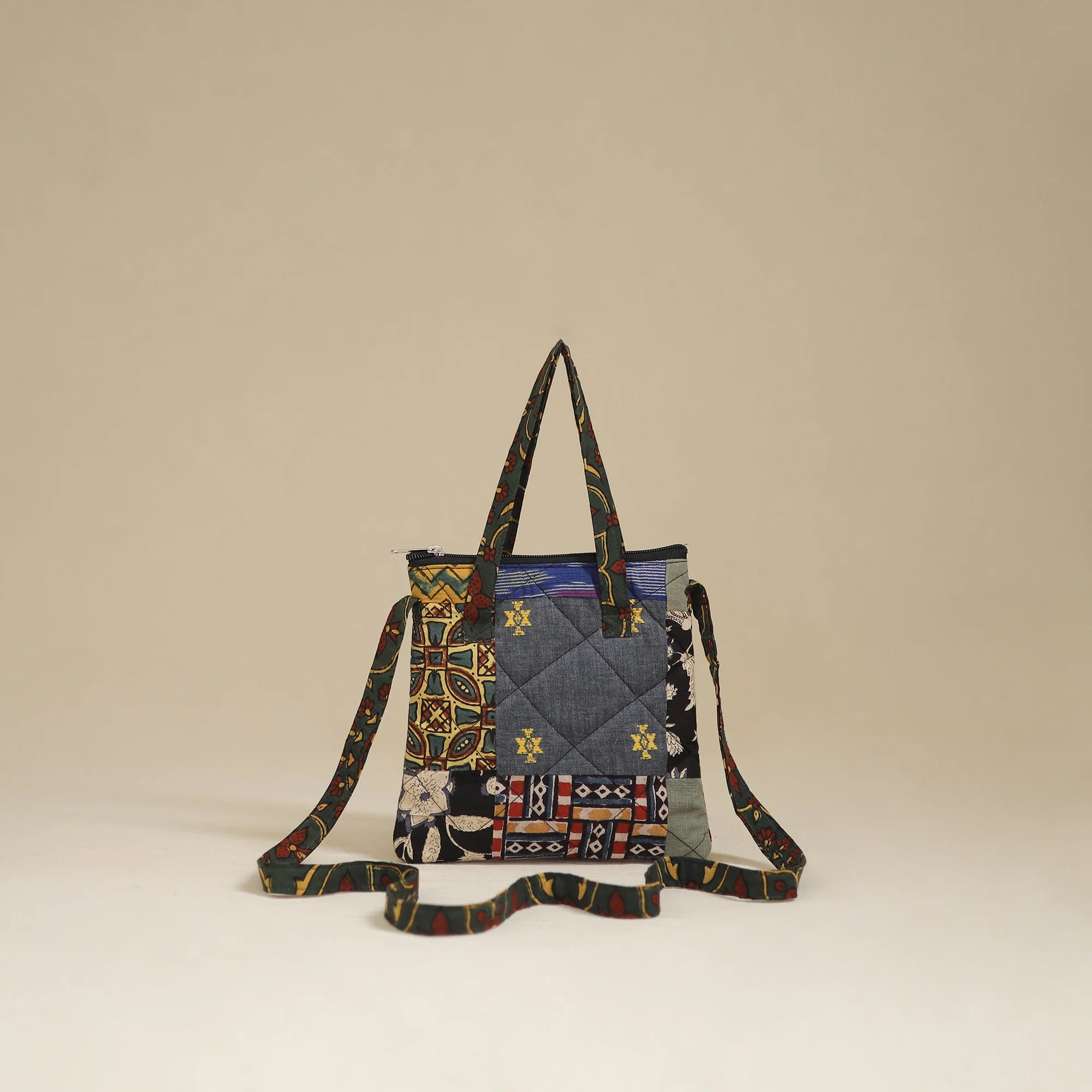 Handmade Quilted Patchwork Sling Bag 06
