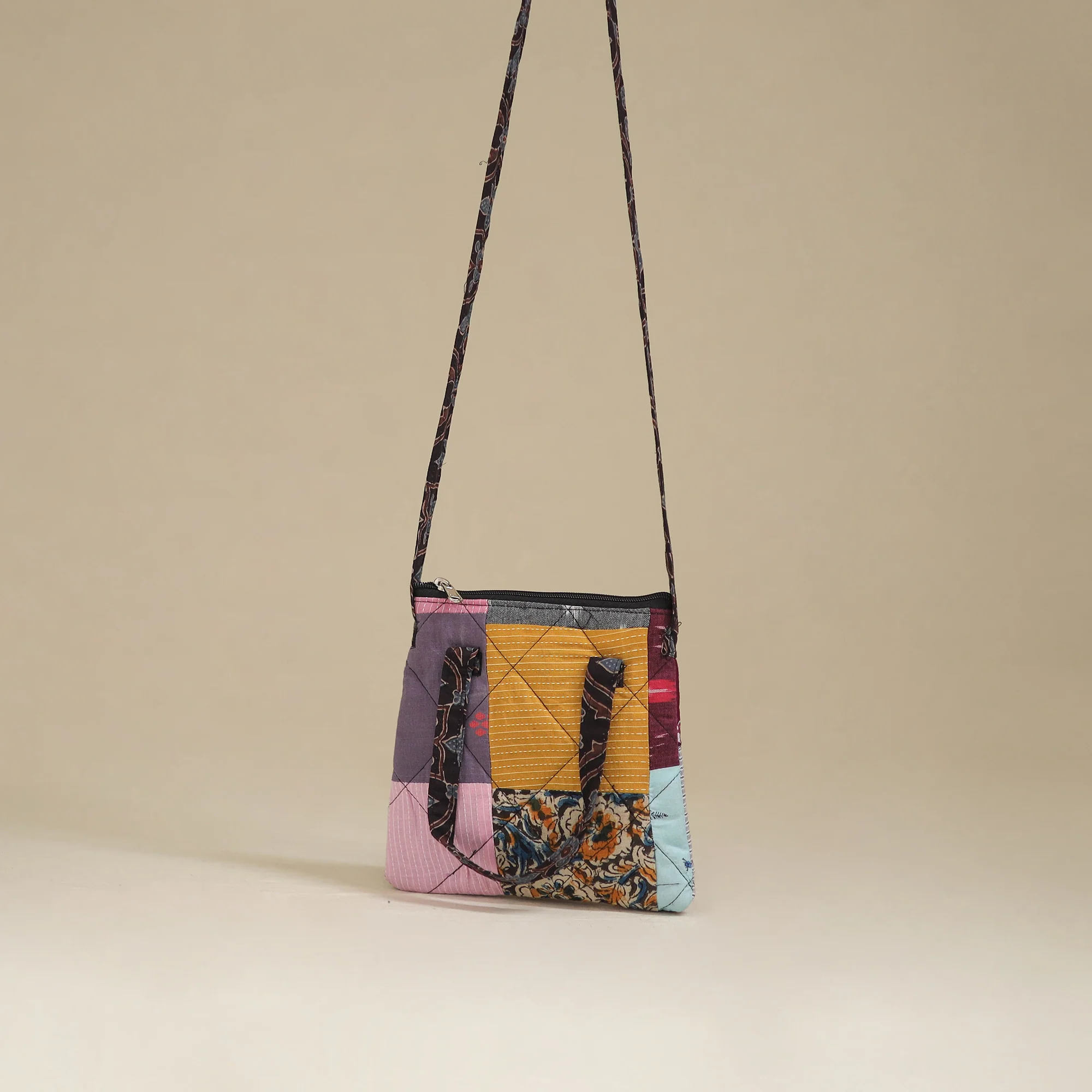 Handmade Quilted Patchwork Sling Bag 09 - Image 3