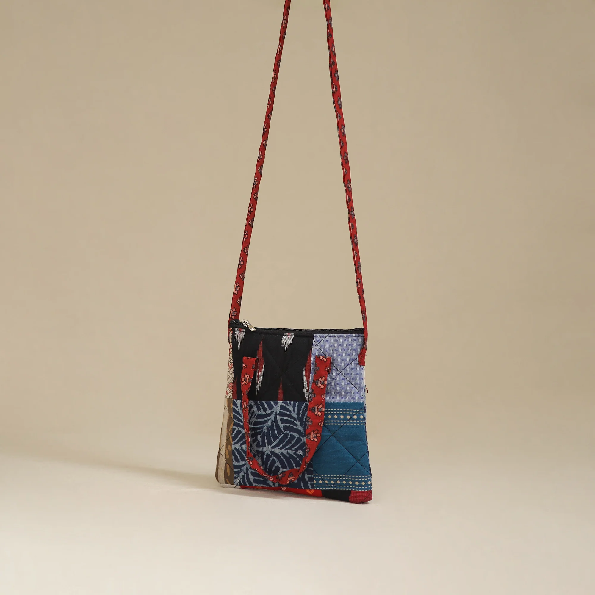 Handmade Quilted Patchwork Sling Bag 11 - Image 3