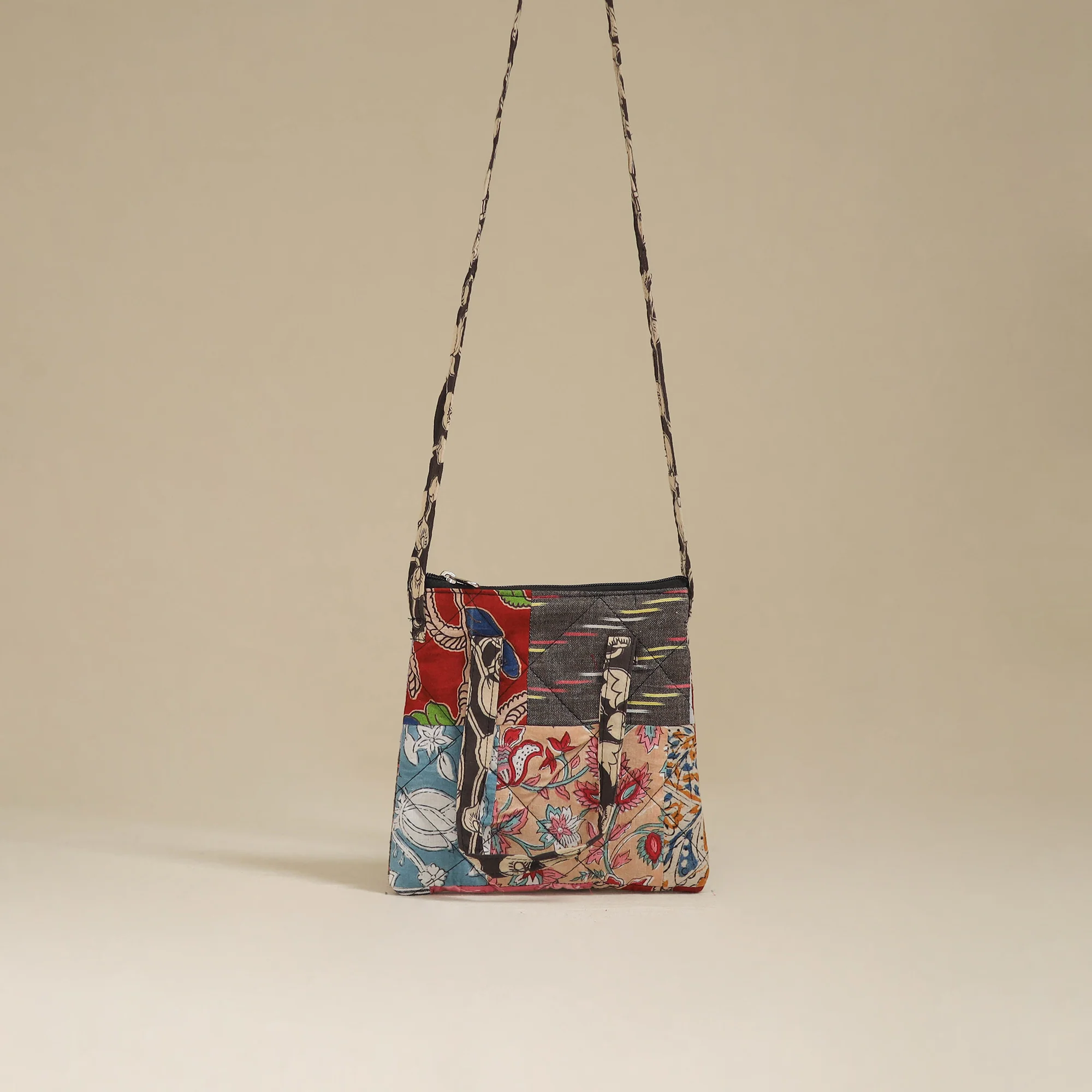 Handmade Quilted Patchwork Sling Bag 13 - Image 2
