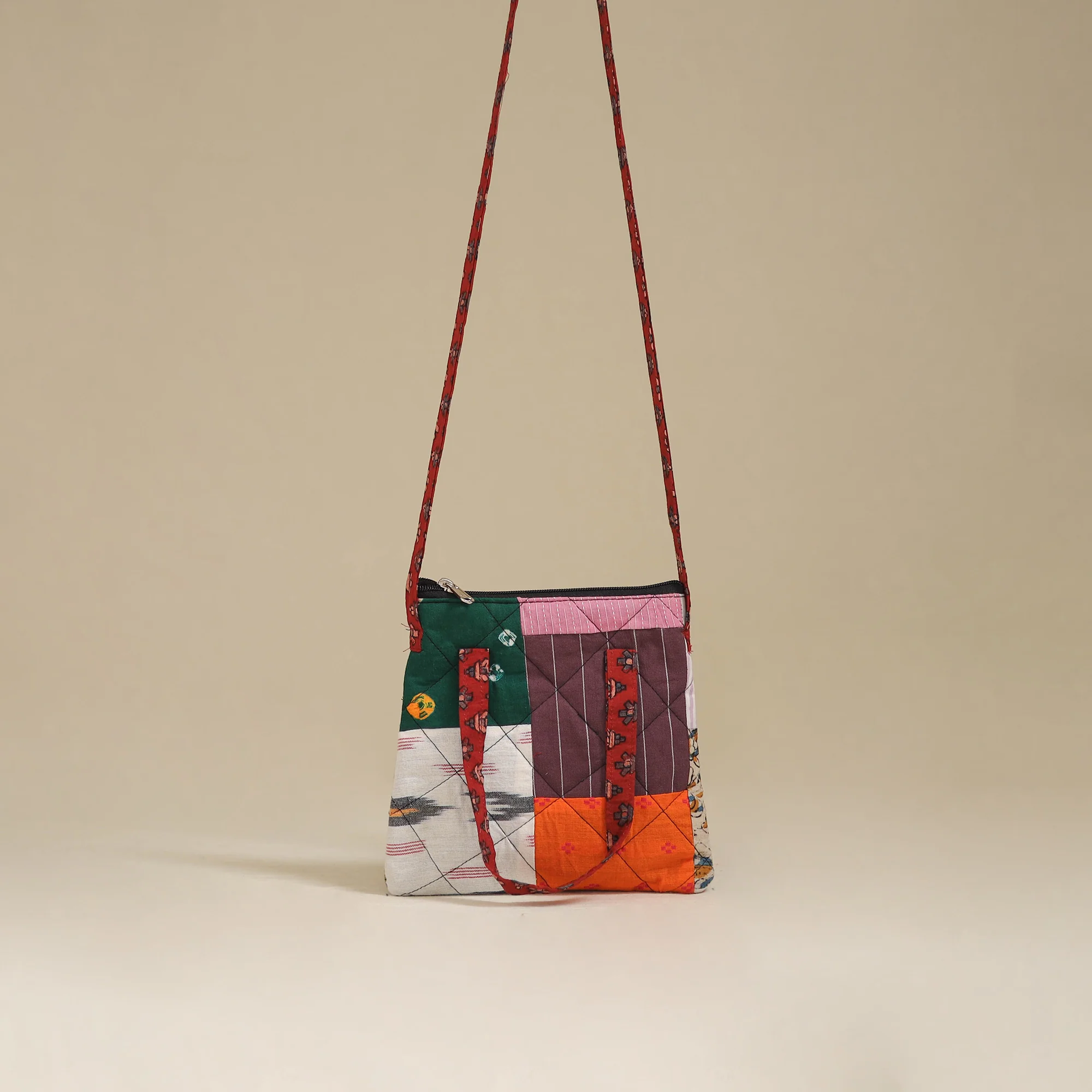 Handmade Quilted Patchwork Sling Bag 15 - Image 2