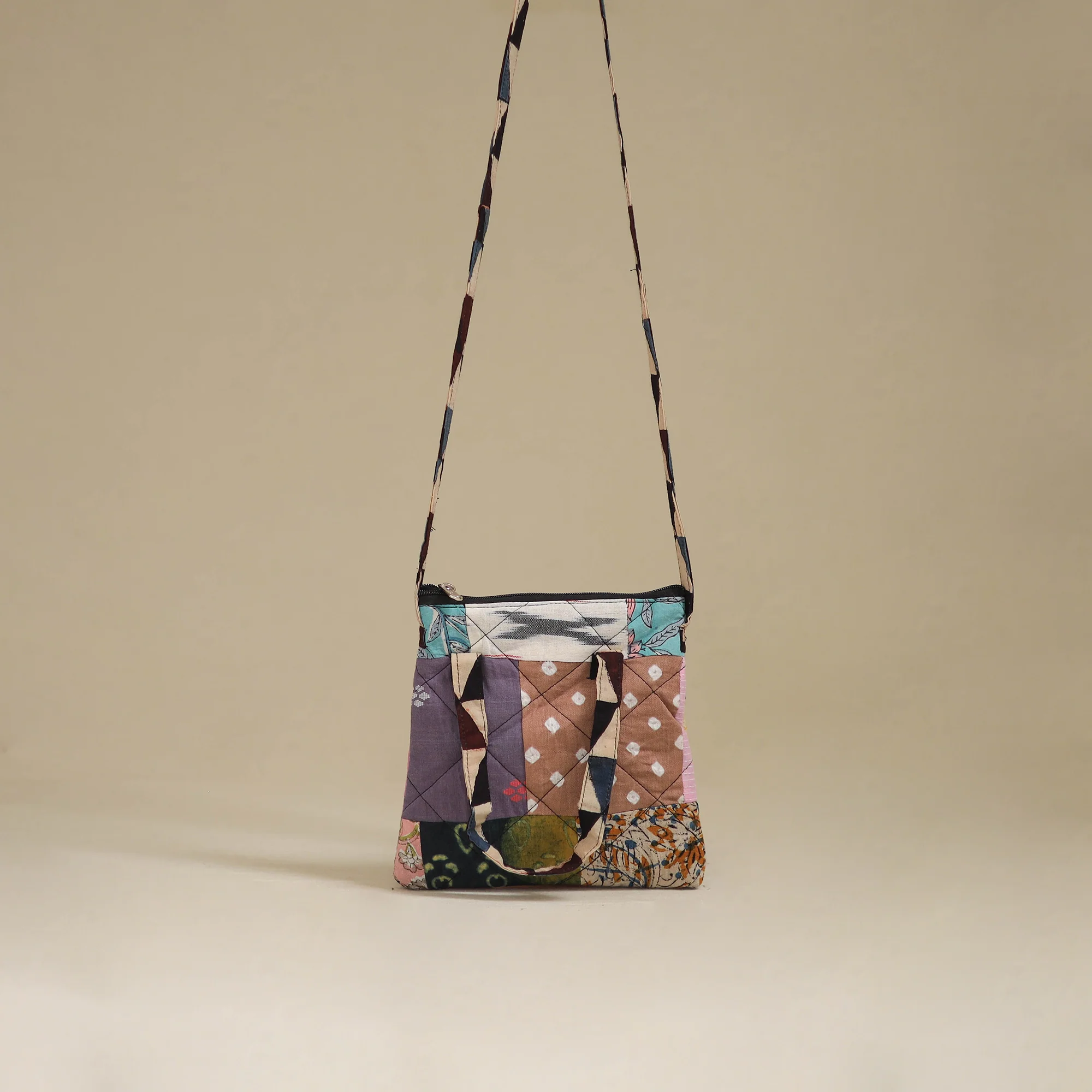 Handmade Quilted Patchwork Sling Bag 16 - Image 2