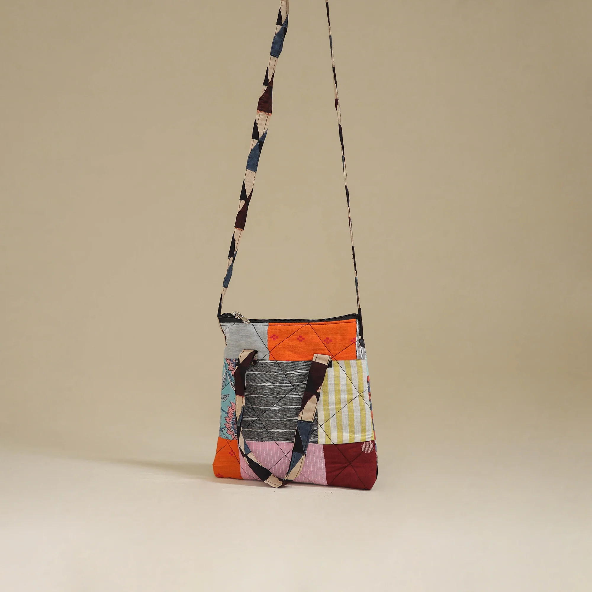 Handmade Quilted Patchwork Sling Bag 17 - Image 3