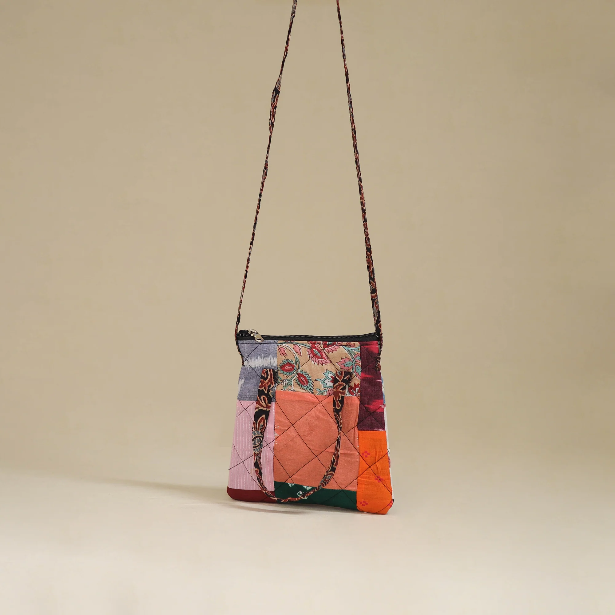 Handmade Quilted Patchwork Sling Bag 22 - Image 3
