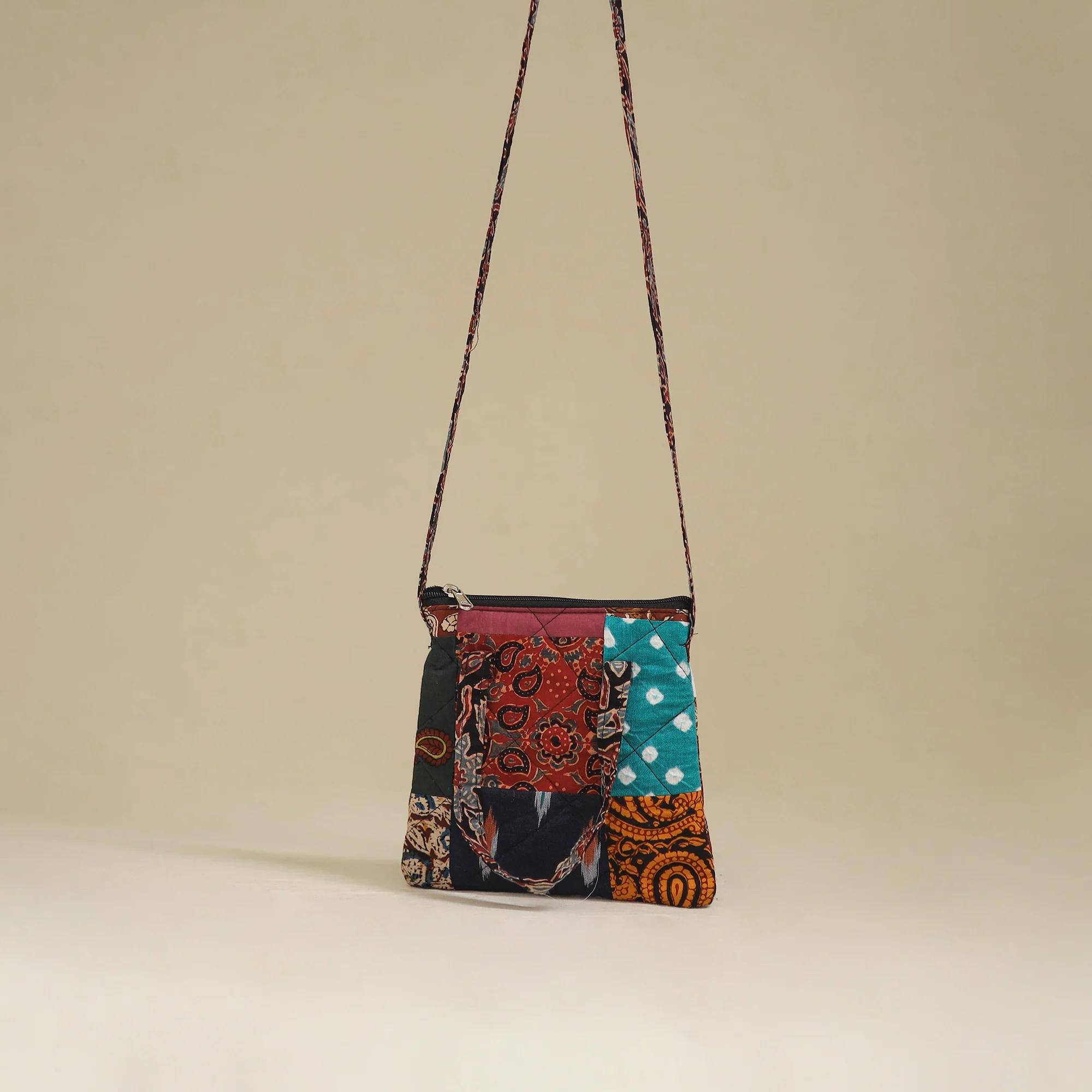 Handmade Quilted Patchwork Sling Bag 25 - Image 3