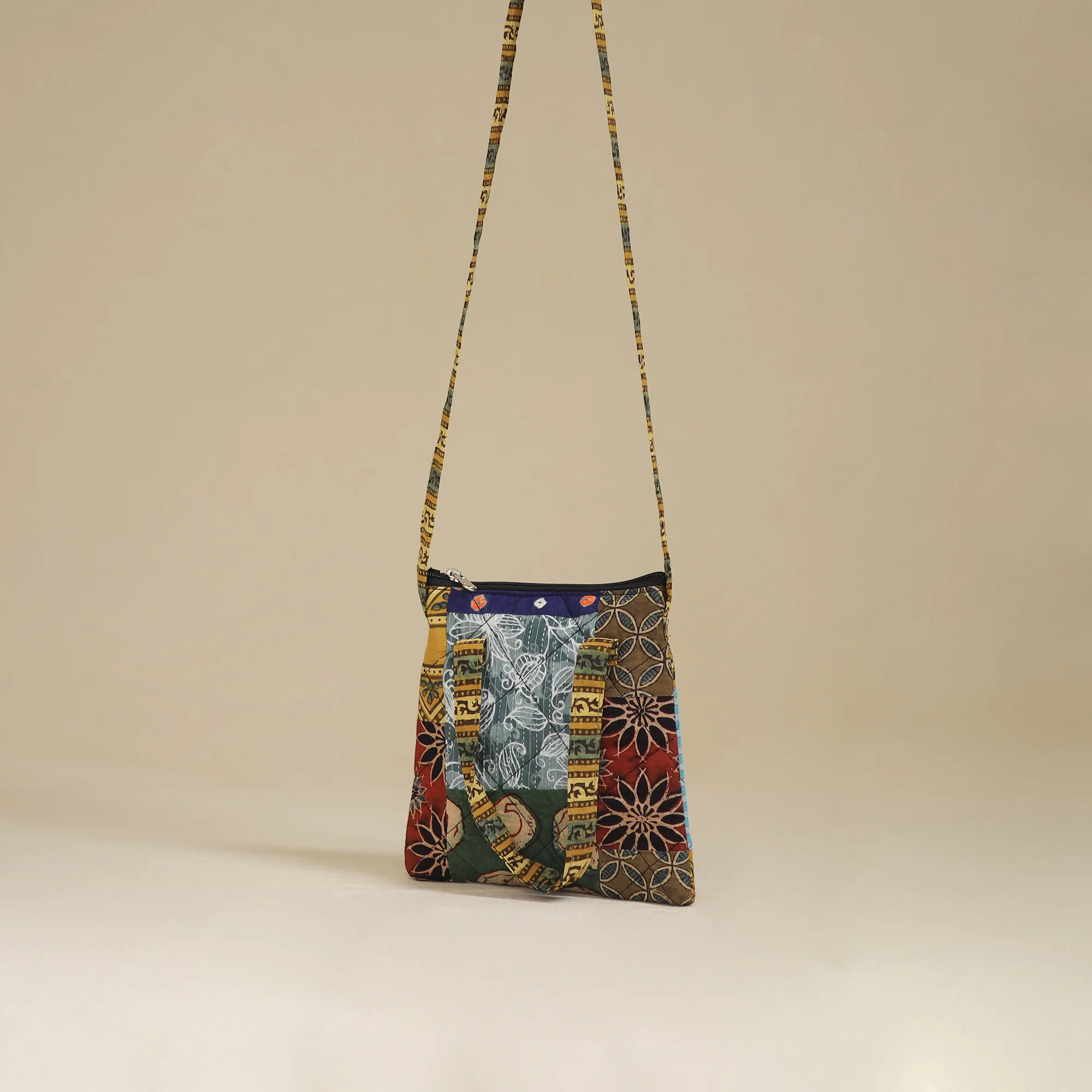 Handmade Quilted Patchwork Sling Bag 27 - Image 3