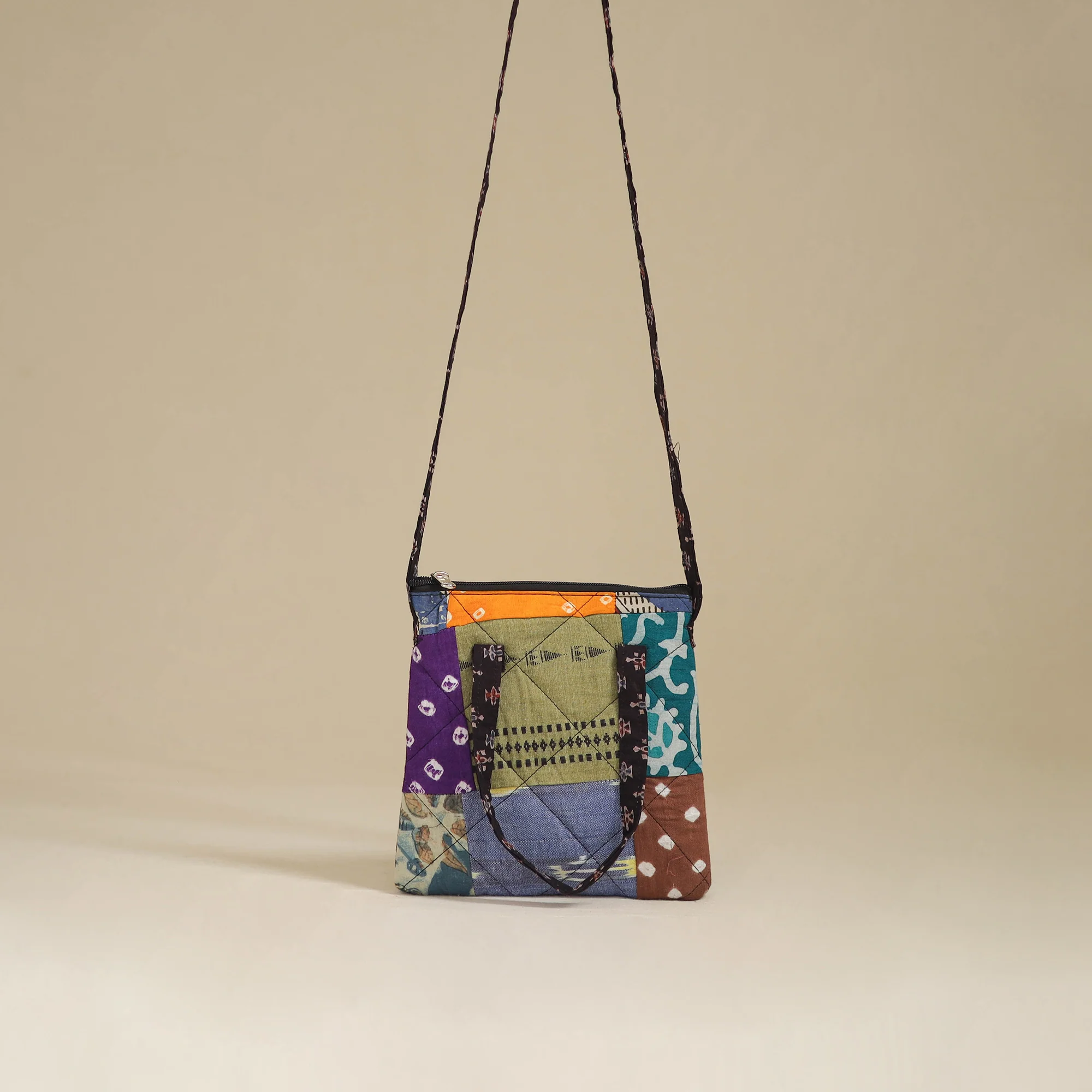 Handmade Quilted Patchwork Sling Bag 29 - Image 2