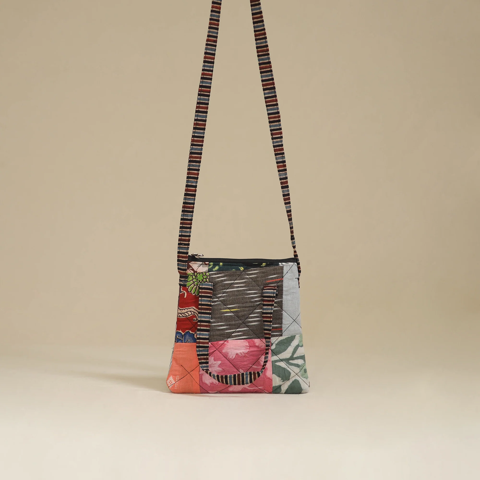Handmade Quilted Patchwork Sling Bag 30 - Image 2