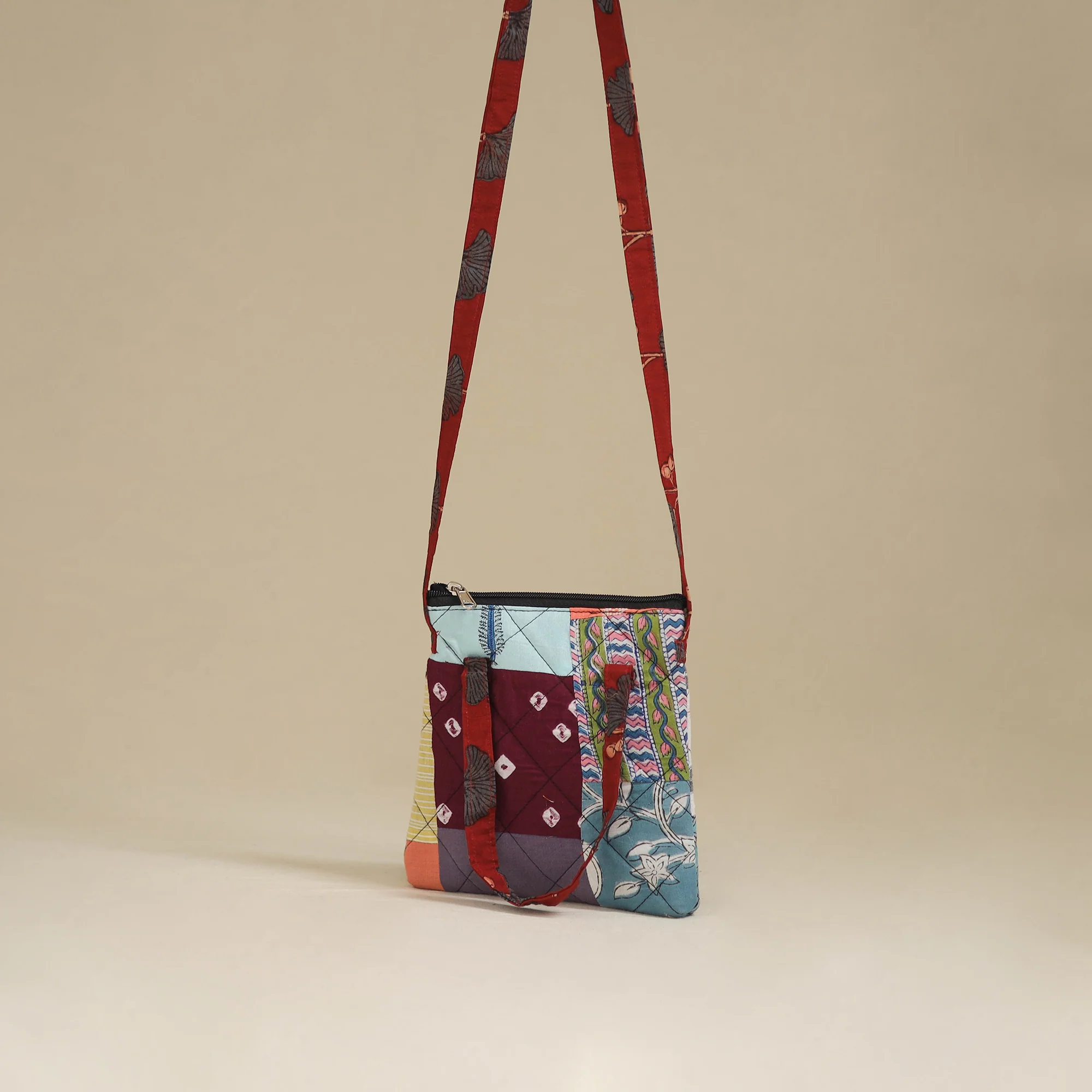 Handmade Quilted Patchwork Sling Bag 31 - Image 3