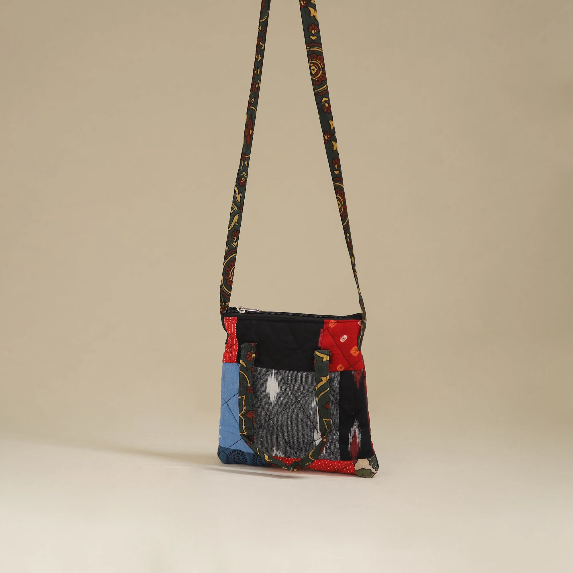 Handmade Quilted Patchwork Sling Bag 33 - Image 3