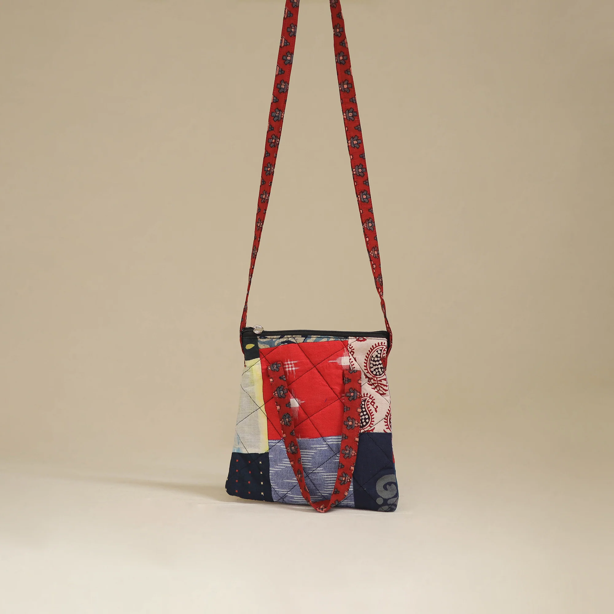 Handmade Quilted Patchwork Sling Bag 34 - Image 3