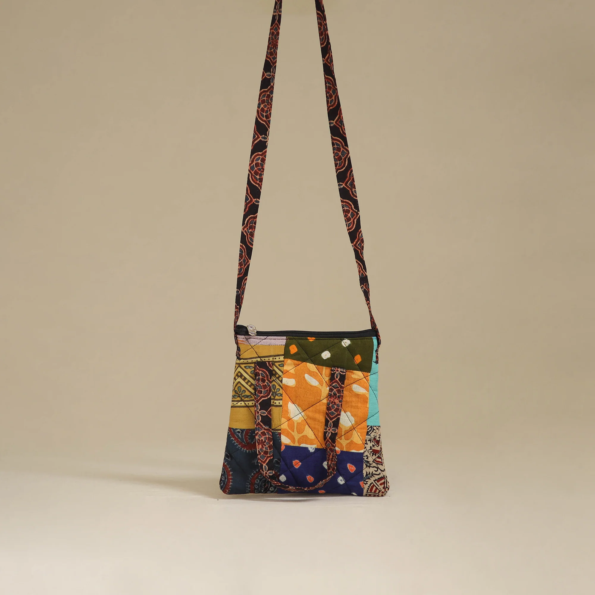 Handmade Quilted Patchwork Sling Bag 35 - Image 2