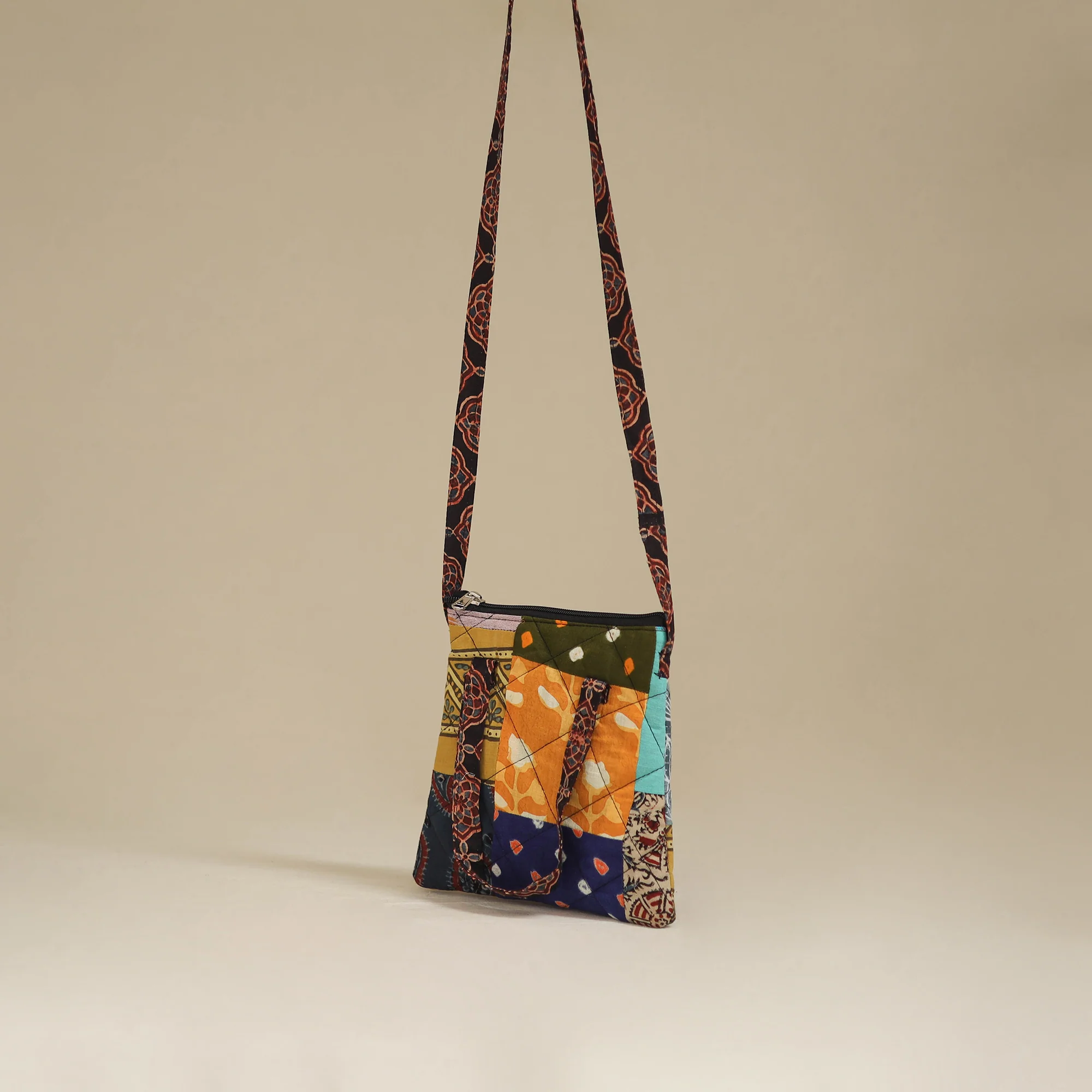 Handmade Quilted Patchwork Sling Bag 35 - Image 3