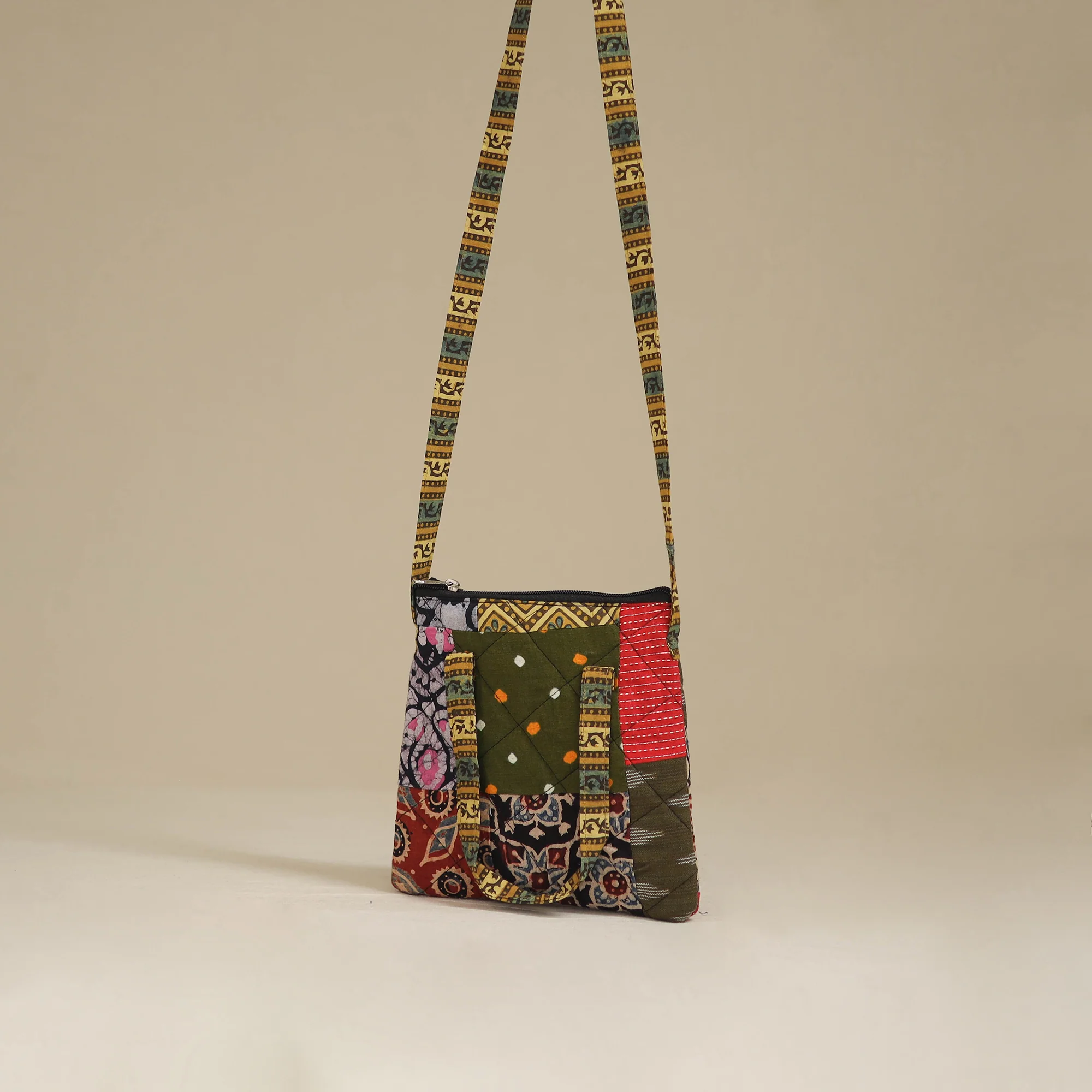 Handmade Quilted Patchwork Sling Bag 37 - Image 3