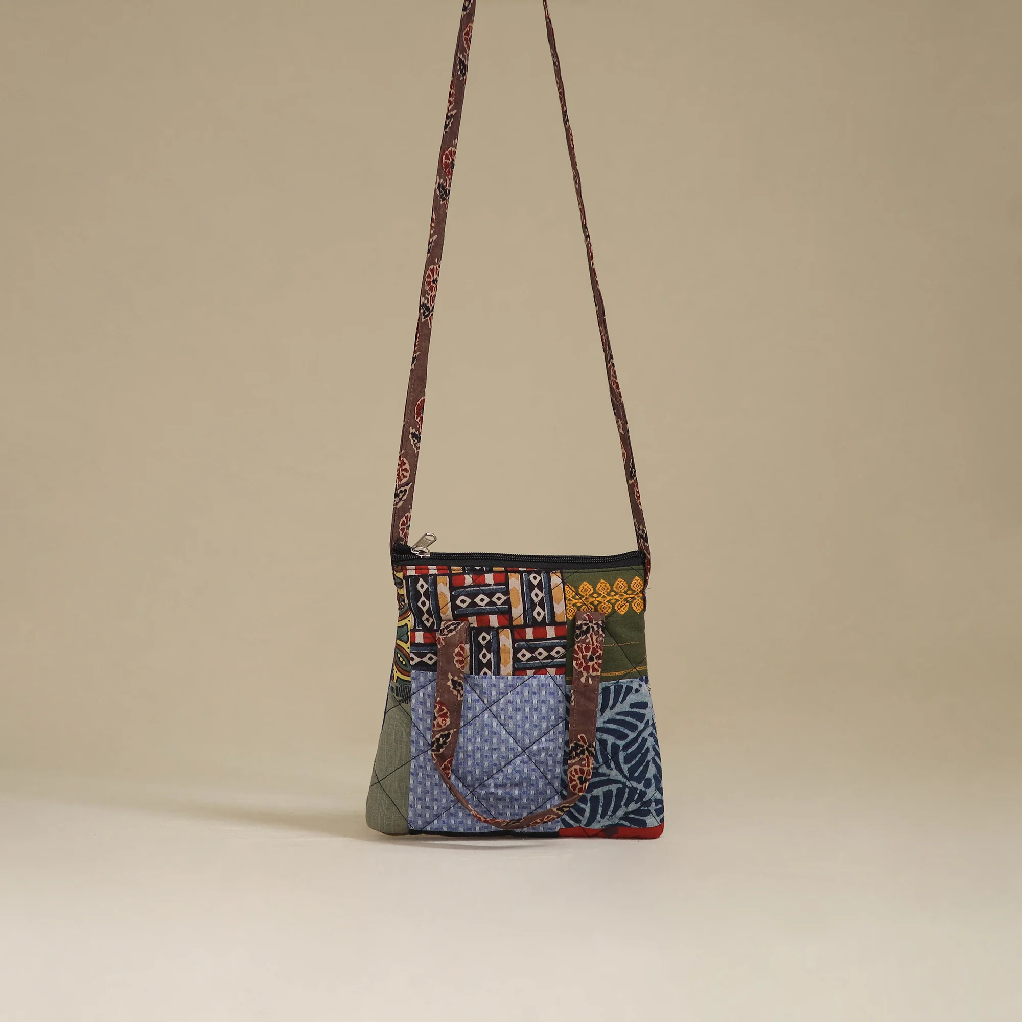 Handmade Quilted Patchwork Sling Bag 38 - Image 2