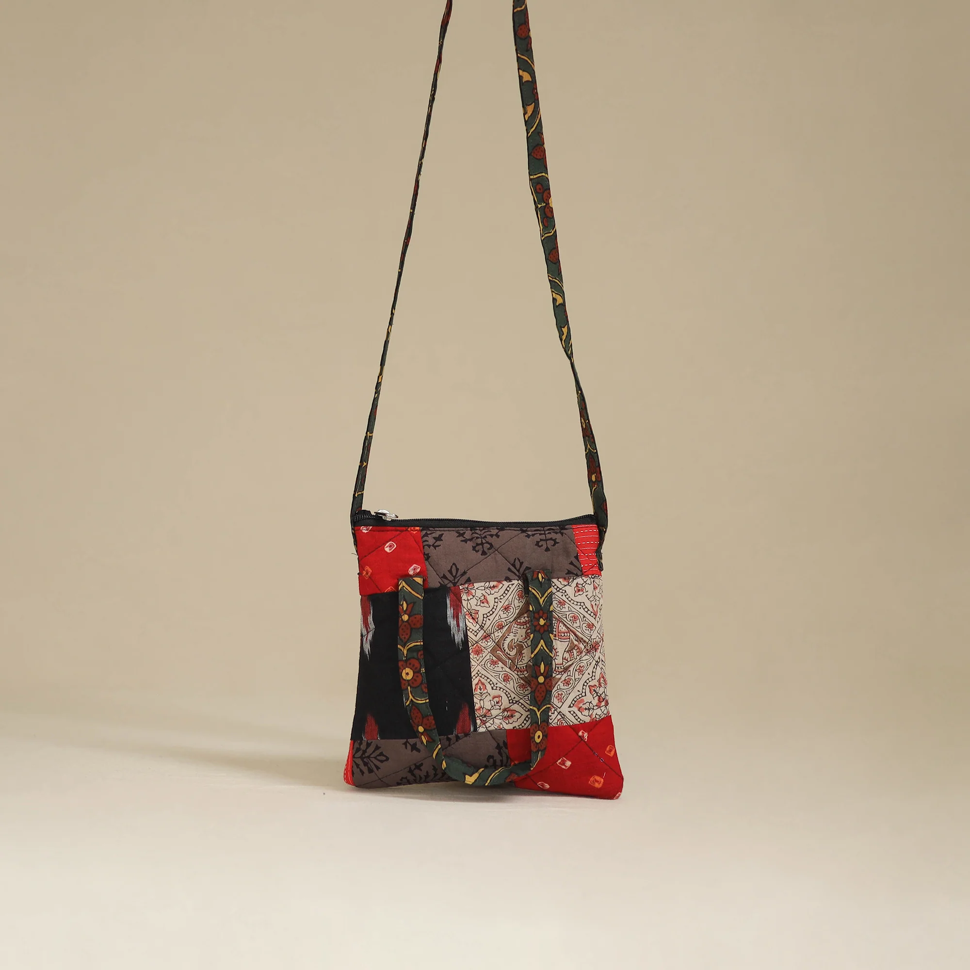 Handmade Quilted Patchwork Sling Bag 39 - Image 2