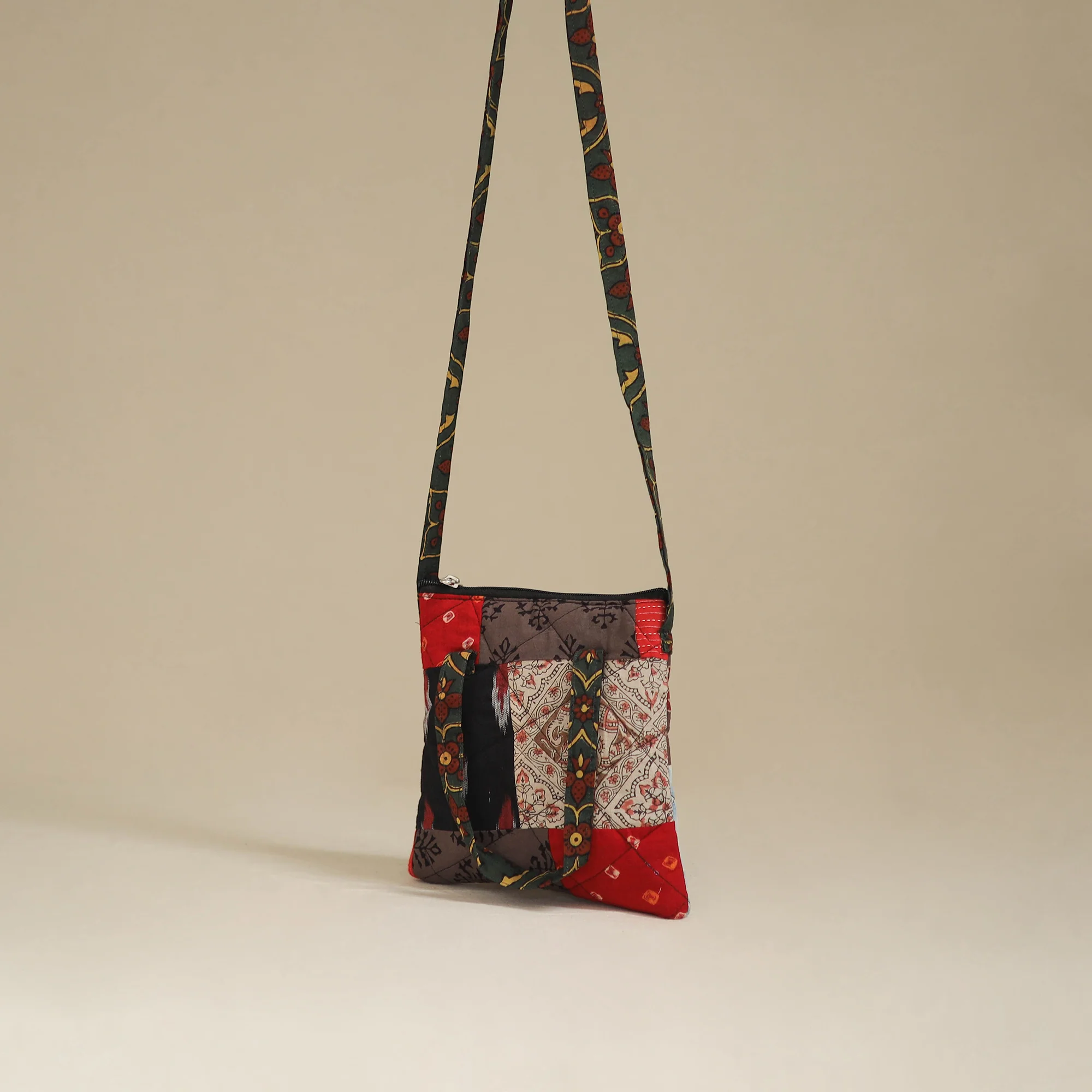 Handmade Quilted Patchwork Sling Bag 39 - Image 3