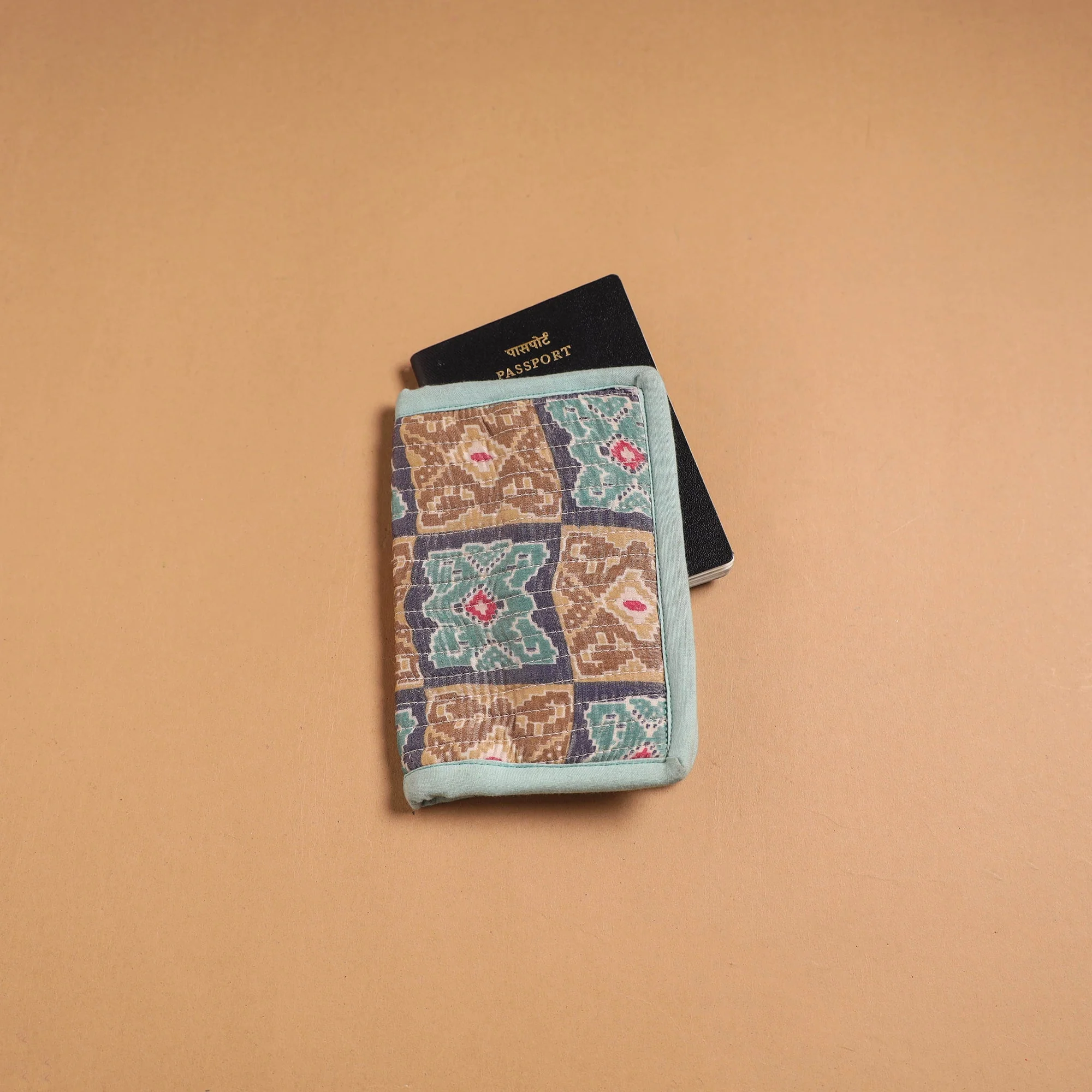 Multicolor - Handmade Quilted Printed Fabric Passport Cover 02