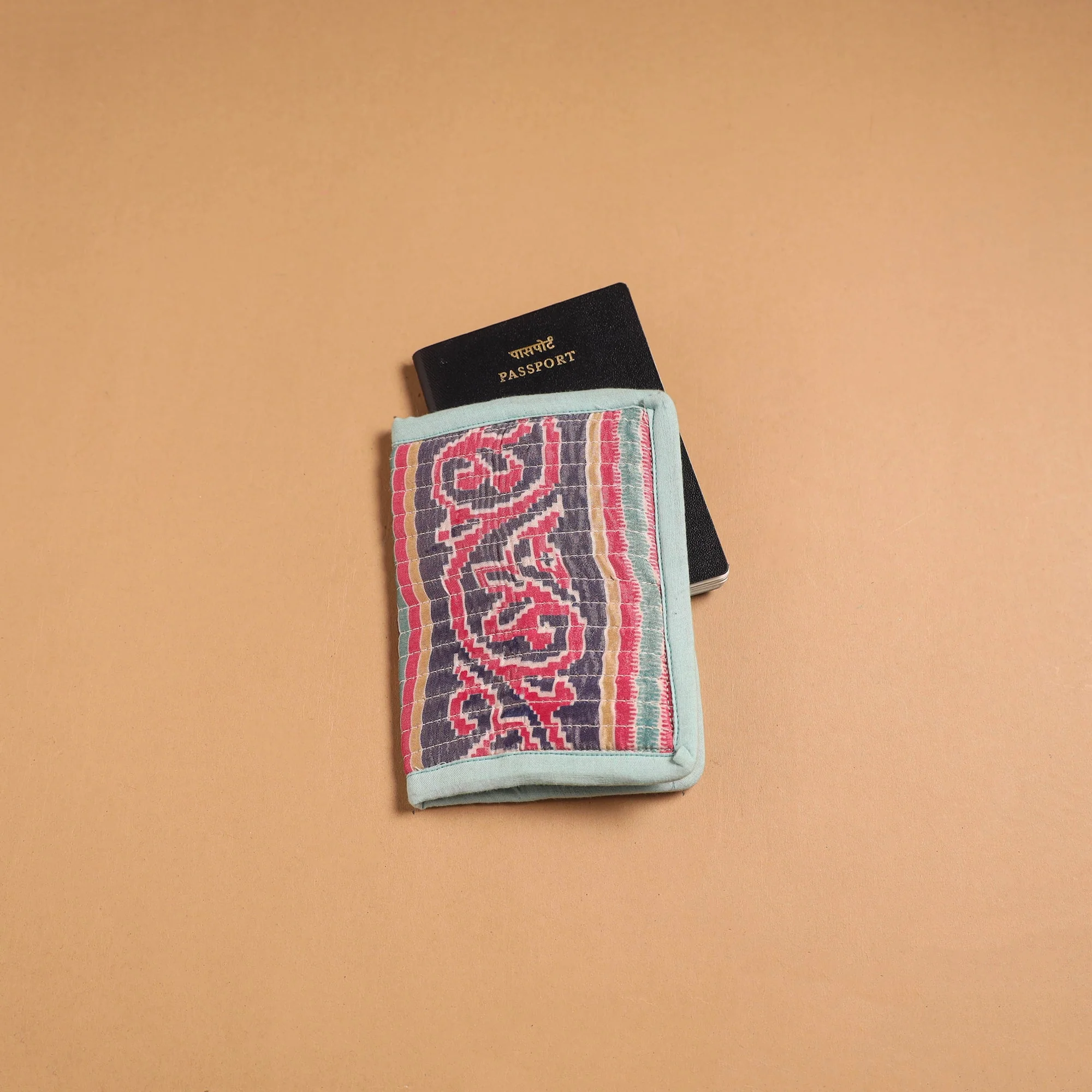 Multicolor - Handmade Quilted Printed Fabric Passport Cover 08