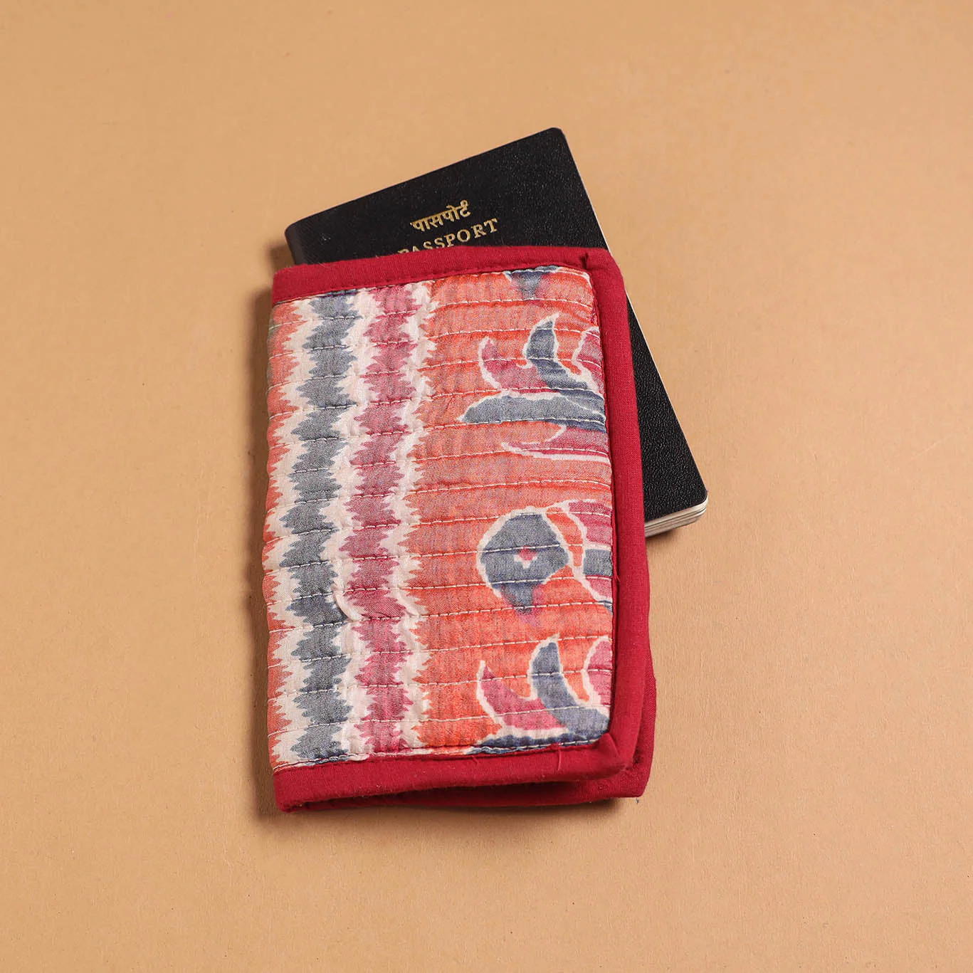 Multicolor - Handmade Quilted Printed Fabric Passport Cover 11 - Image 2